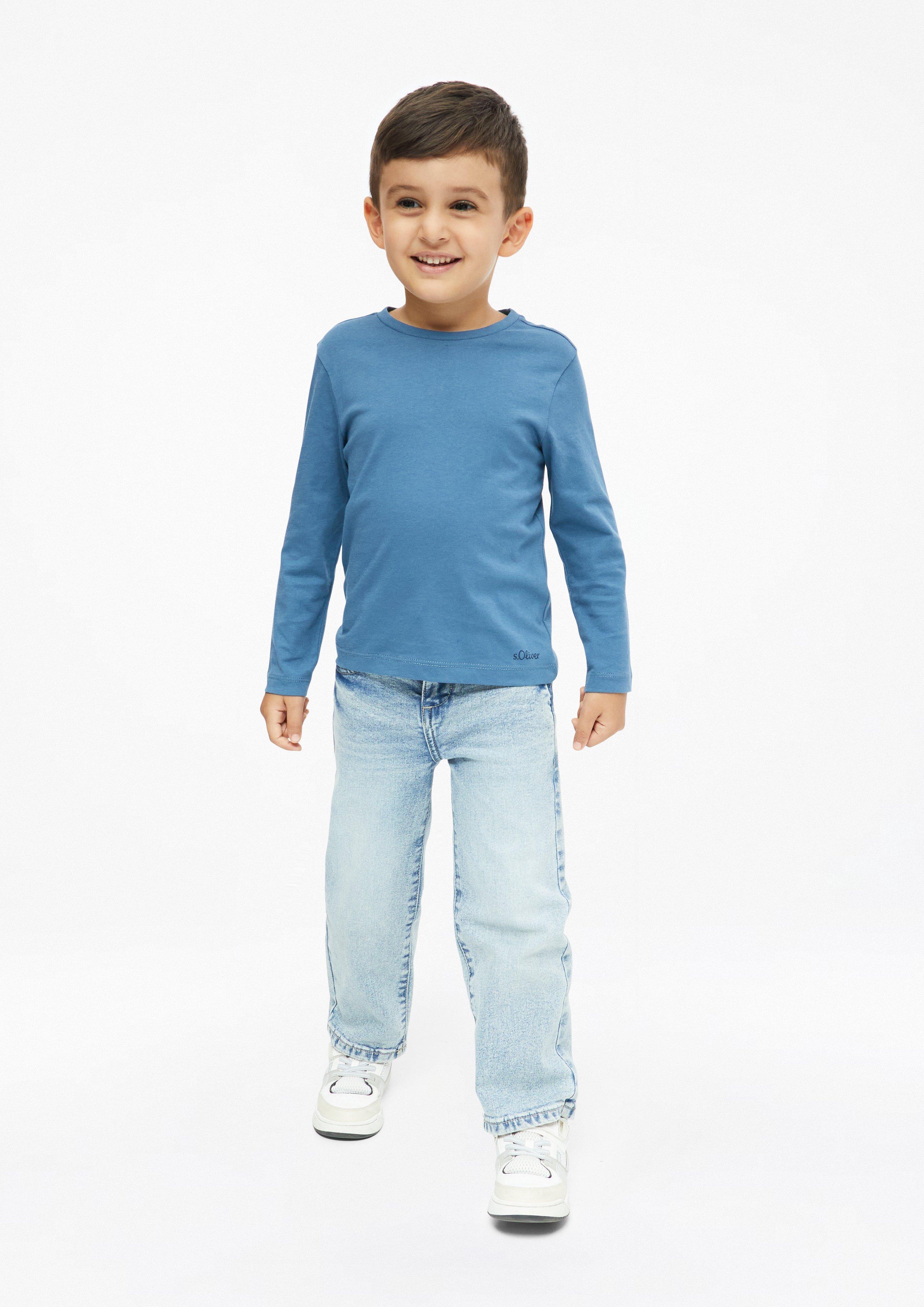 Junior Lot de 2 t-shirts à manches longues unisexes en coton en bleu de s.Oliver