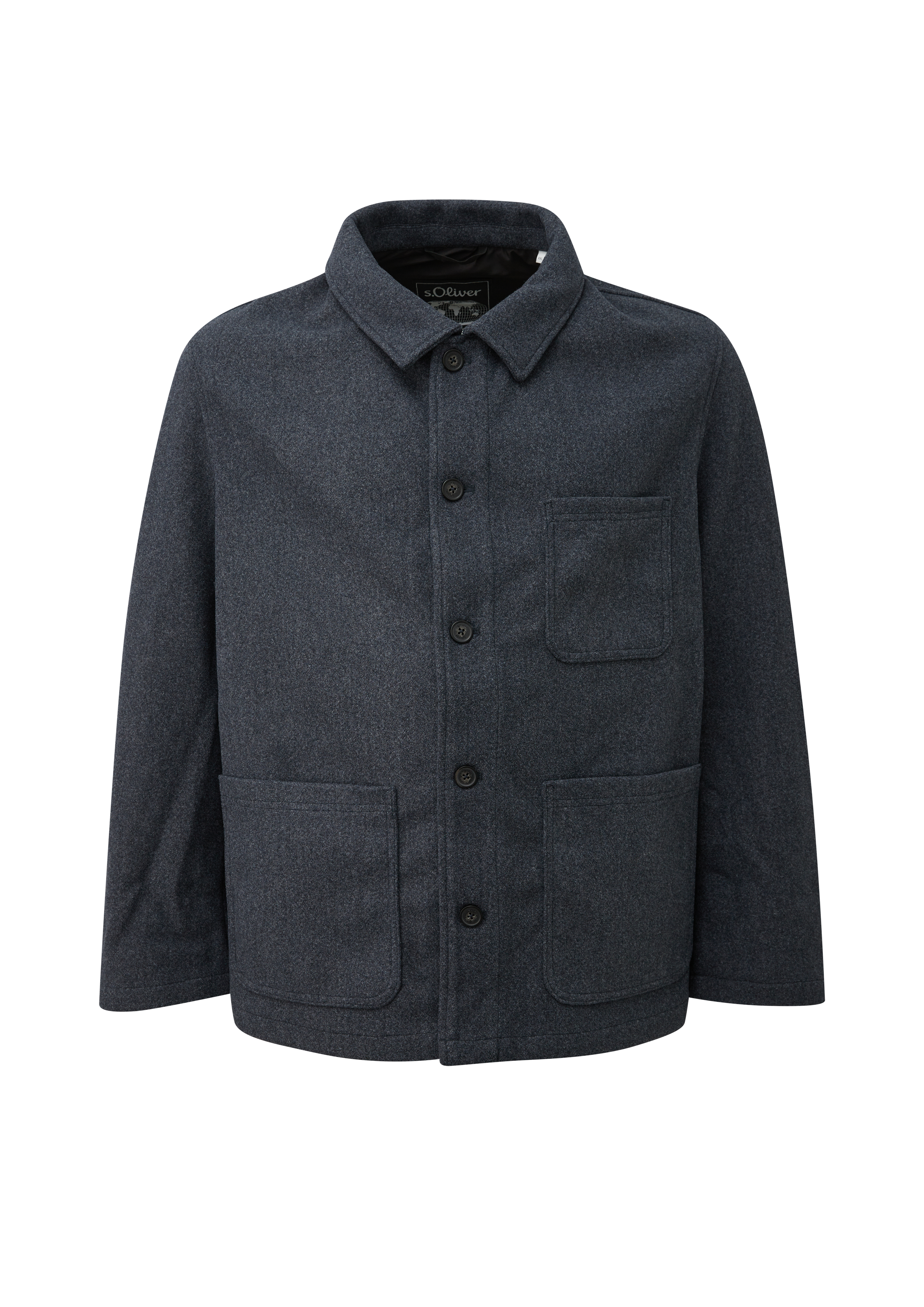 Overshirt van een wolmix met opgestikte zakken