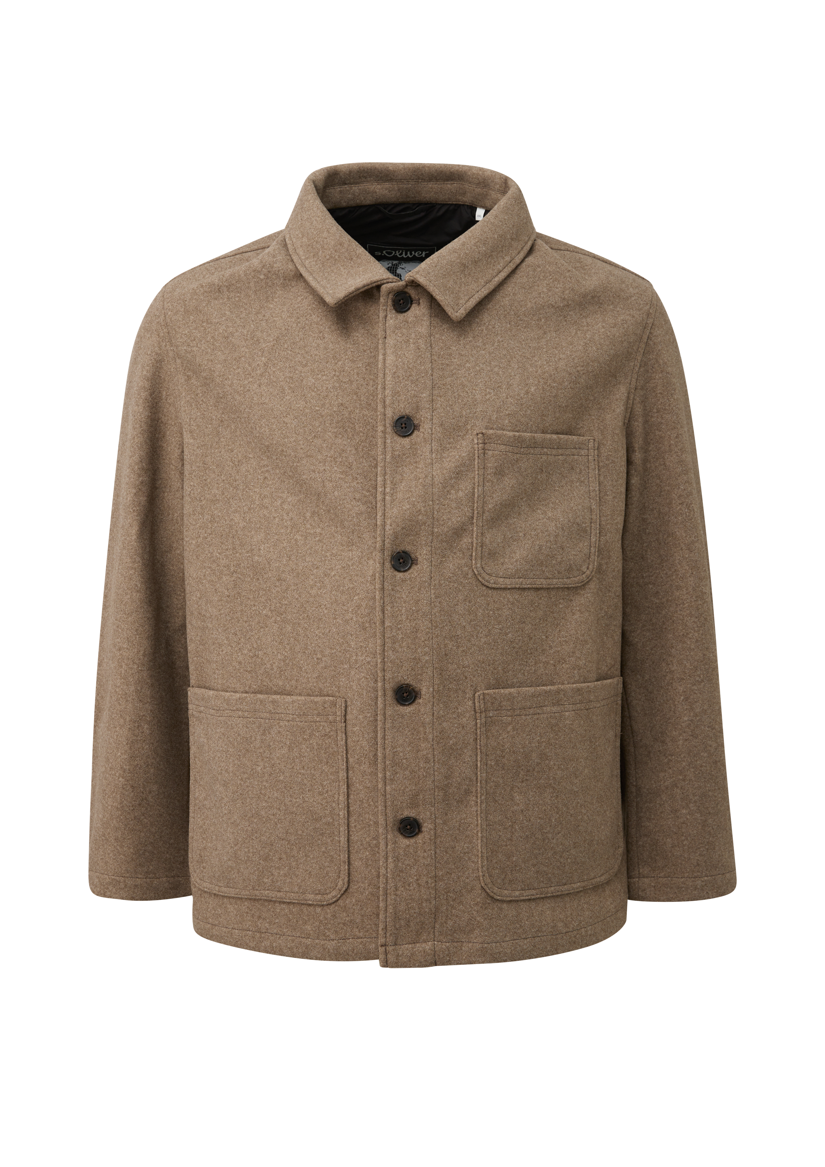 Overshirt van een wolmix met opgestikte zakken