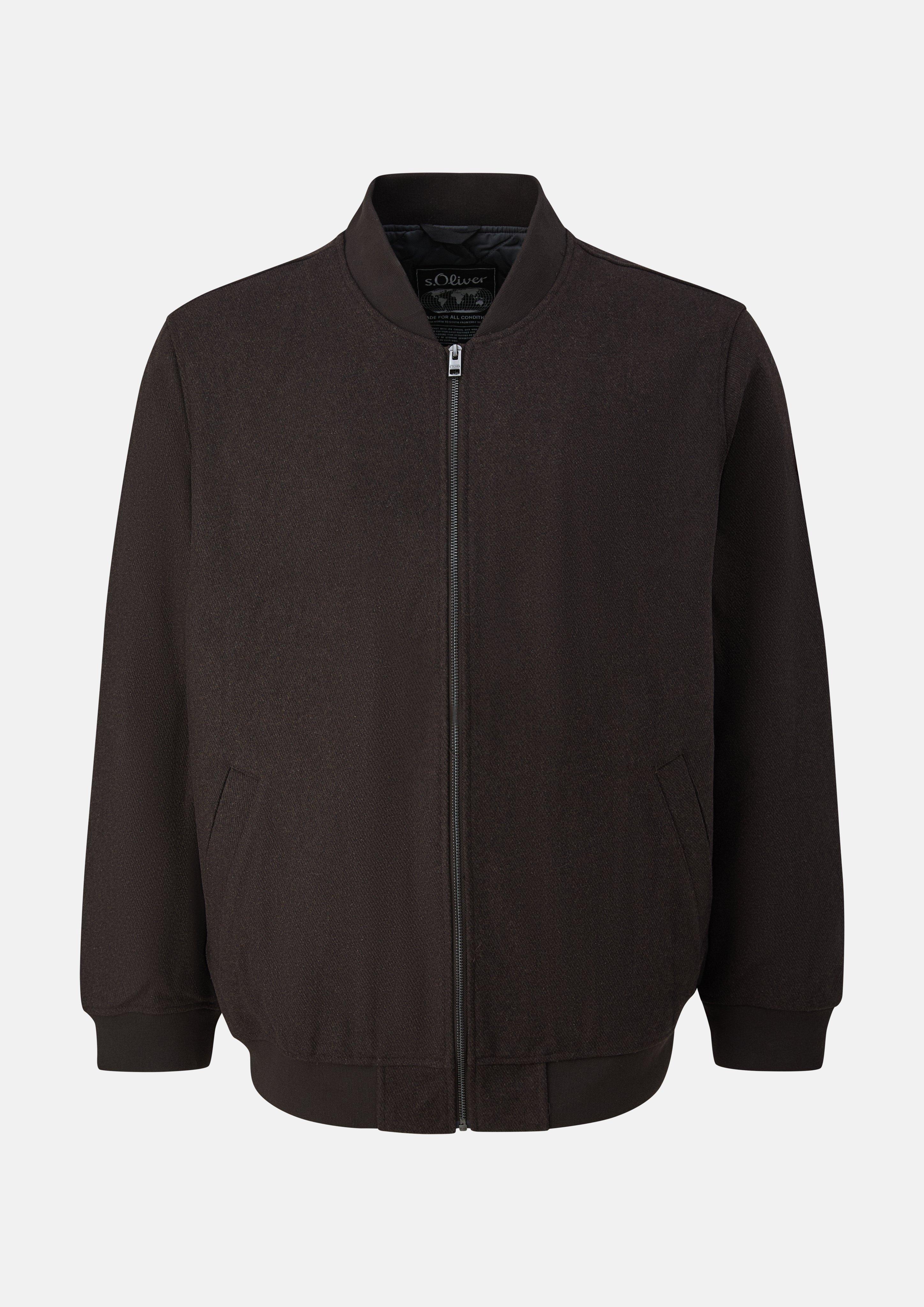 Hochwertige Blousonjacke aus Wollmix in Farbe dunkelbraun von s.Oliver Men Big Sizes