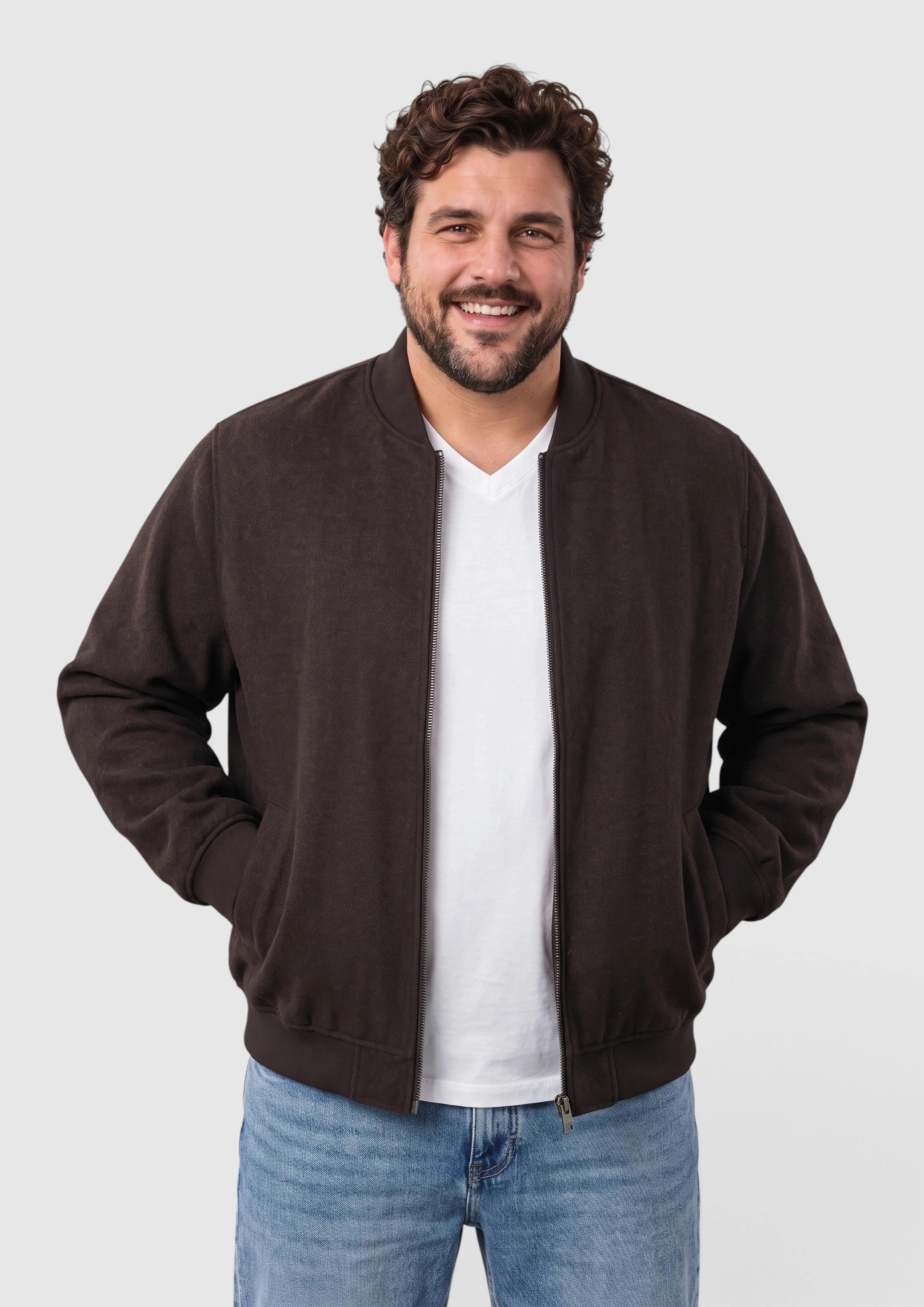 Blouson haut de gamme en mélange de laine en marron foncé de s.Oliver Men Big Sizes