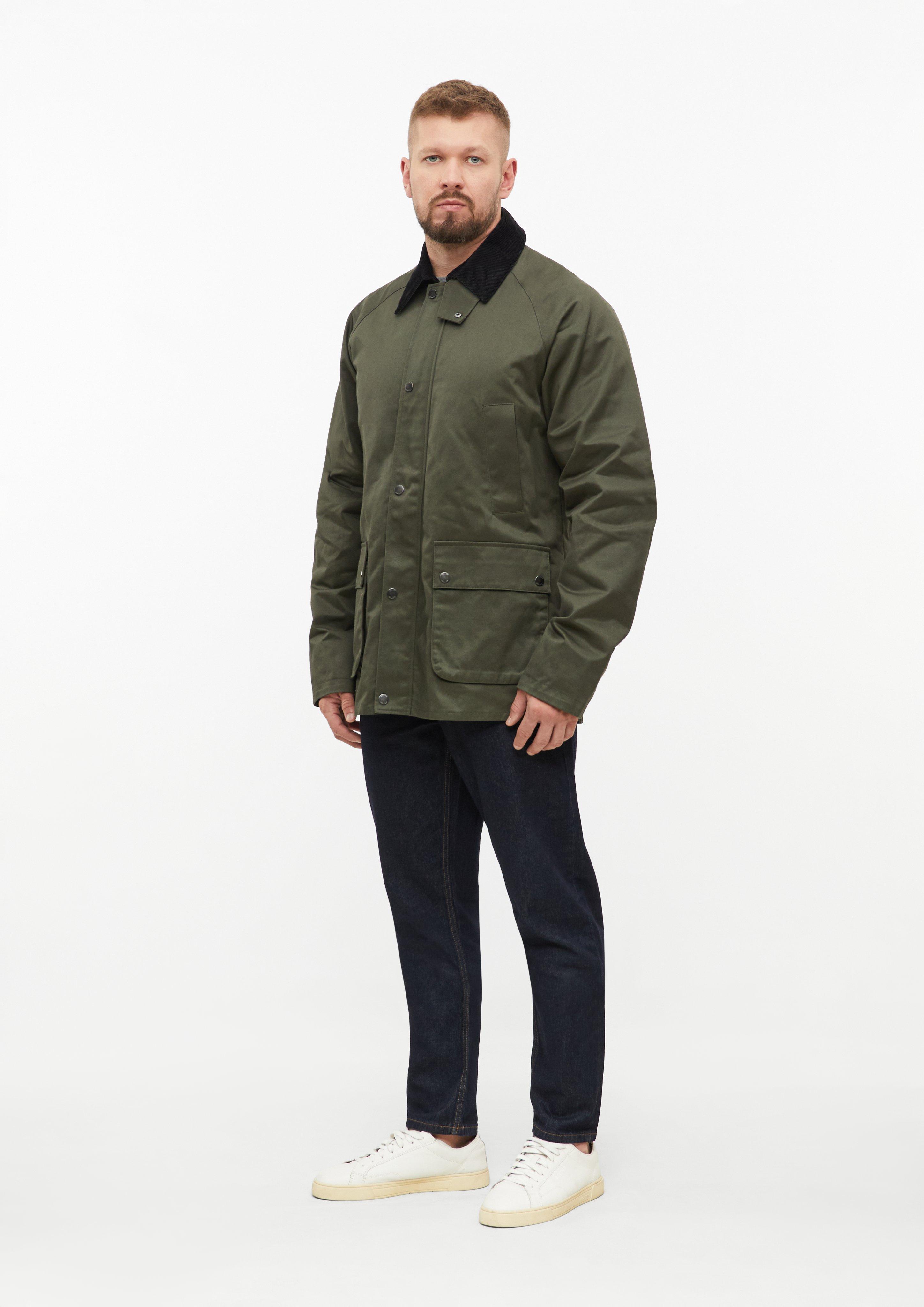 Herren Gewachste Baumwoll-Jacke mit Cord-Kragen in olive von s.Oliver Men Tall Sizes