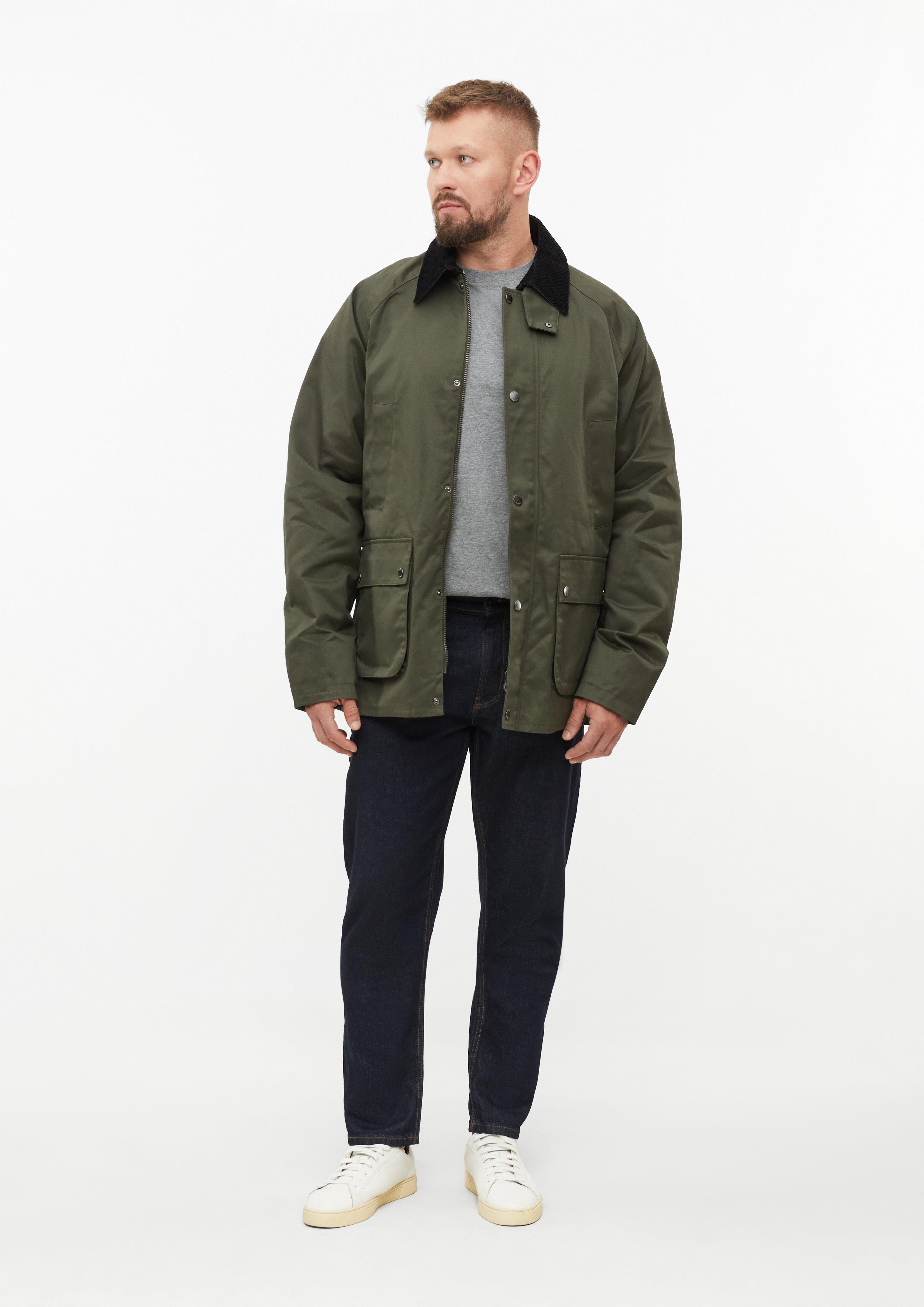 Herren Gewachste Baumwoll-Jacke mit Cord-Kragen in olive von s.Oliver Men Tall Sizes