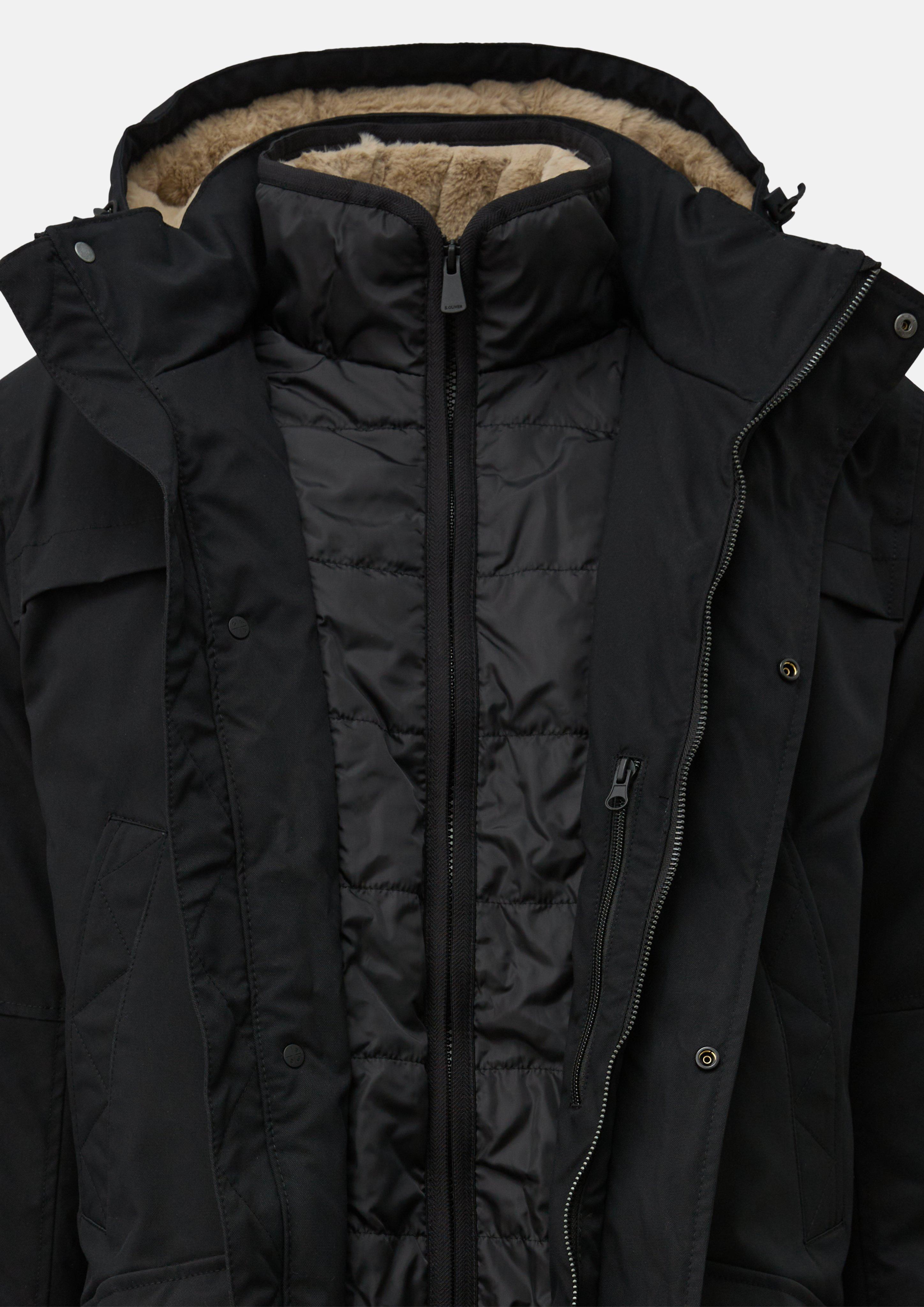 Heren Outdoor Buitenjas in zwart van s.Oliver Men Tall Sizes