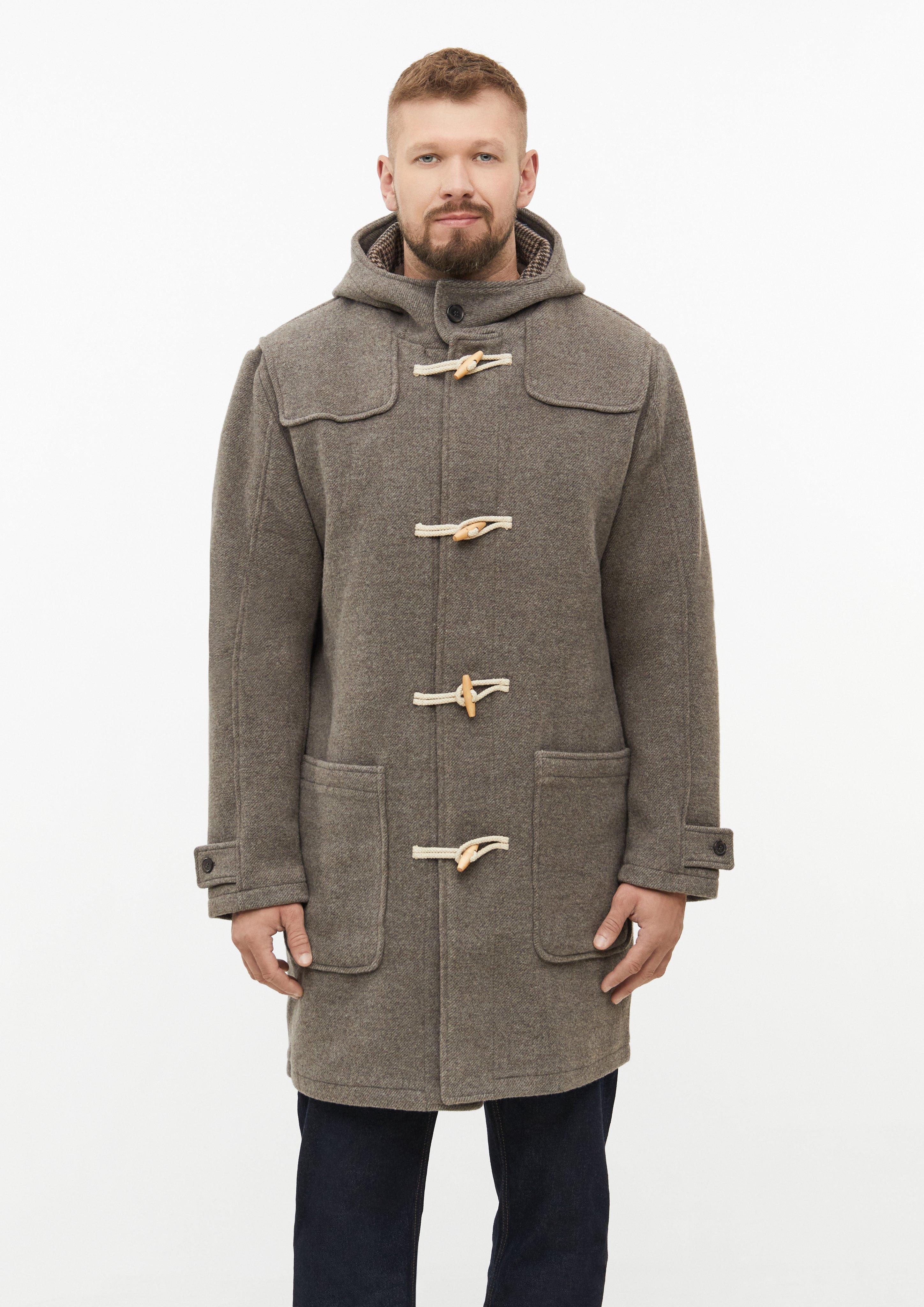 Duffle-coat en laine mélangée, avec capuche et poches plaquées en brun de s.Oliver Men Tall Sizes