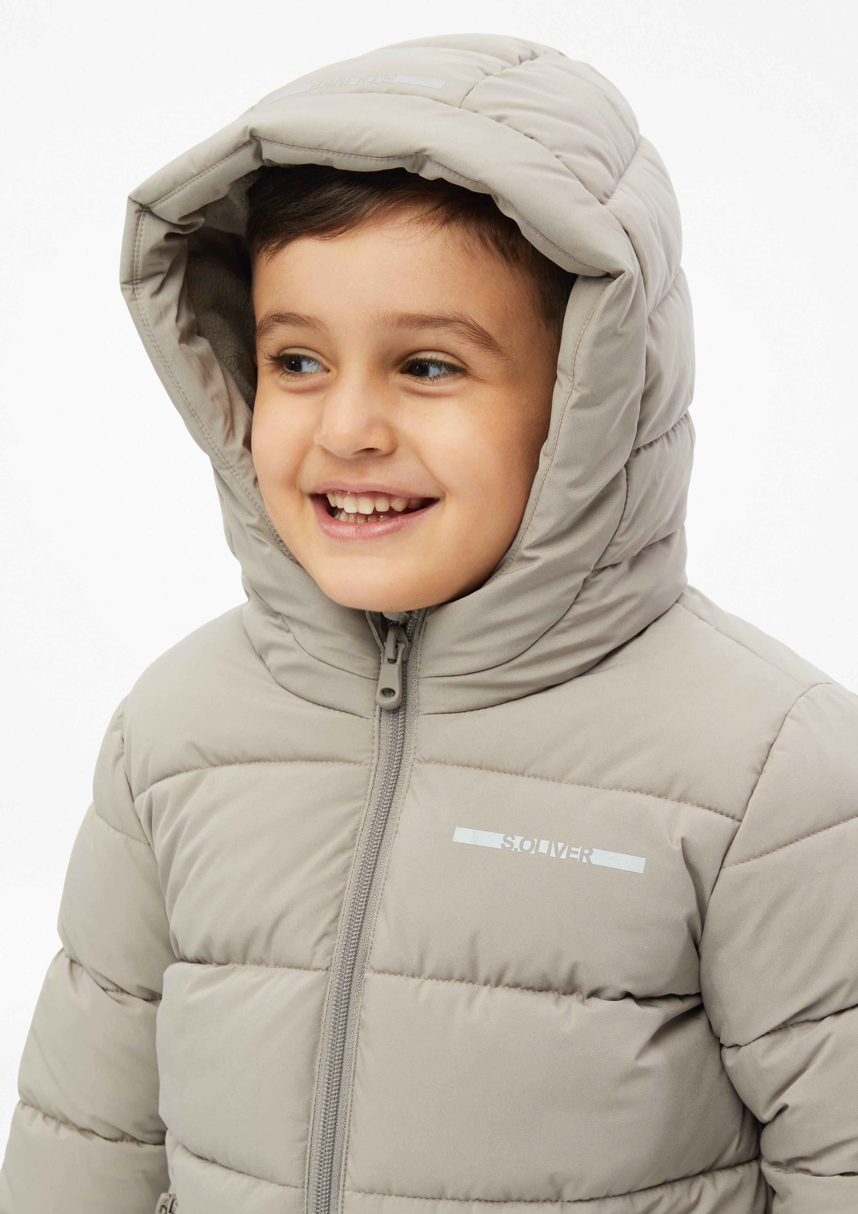 Junior Weerbestendige winterjas met capuchon in bruin van s.Oliver