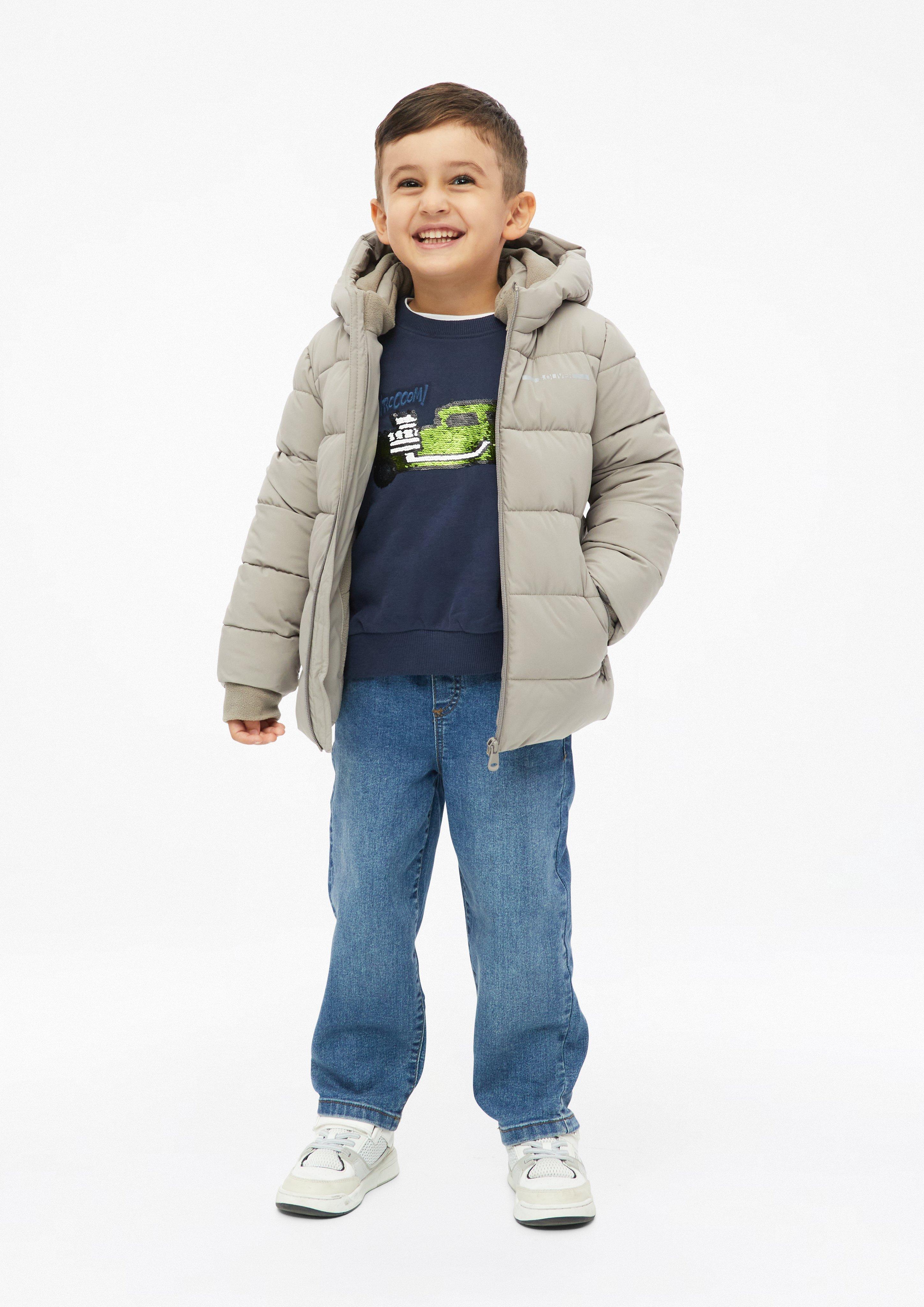 Junior Weerbestendige winterjas met capuchon in bruin van s.Oliver