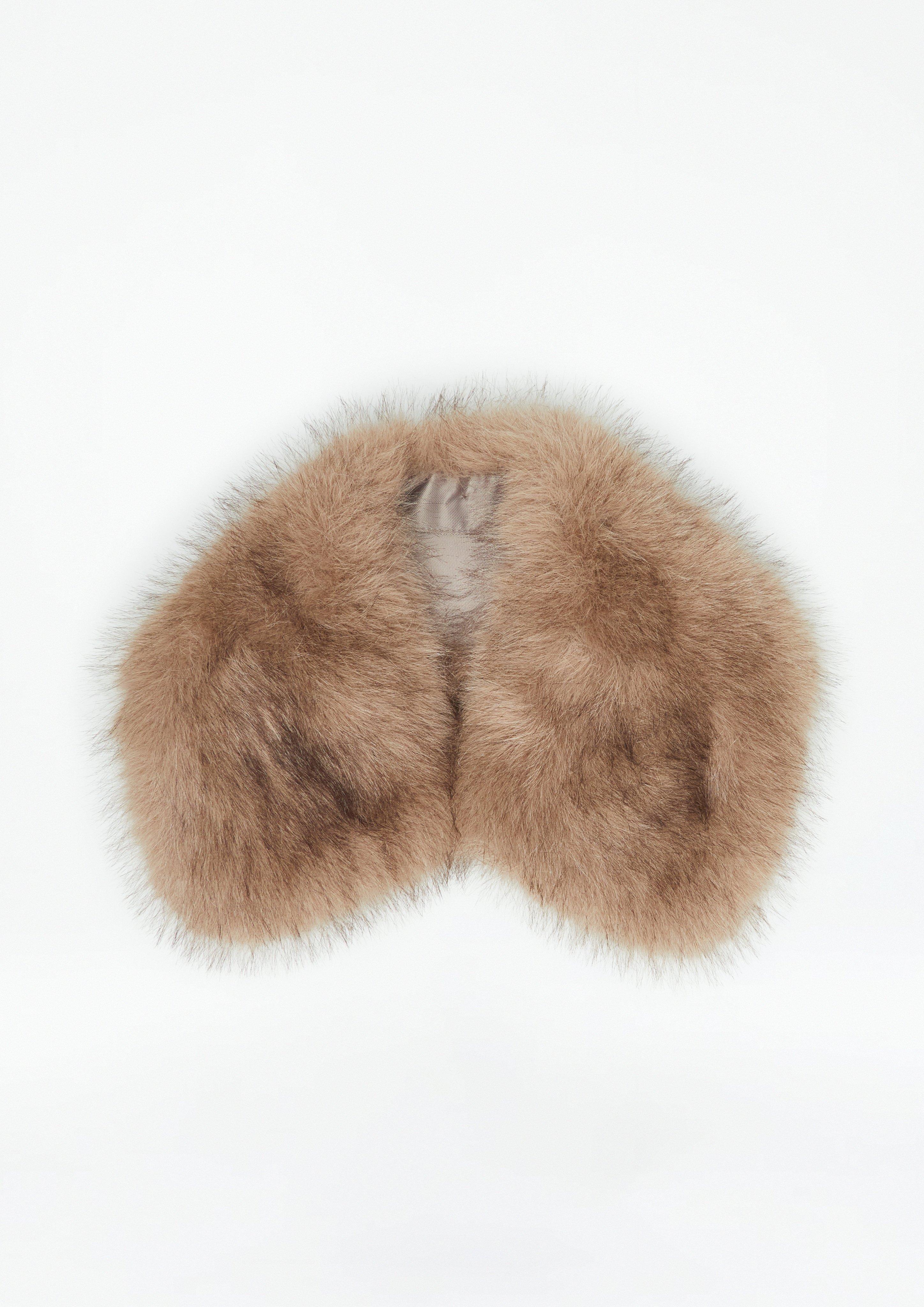 Fake-Fur-Kragen in braun von COMMA