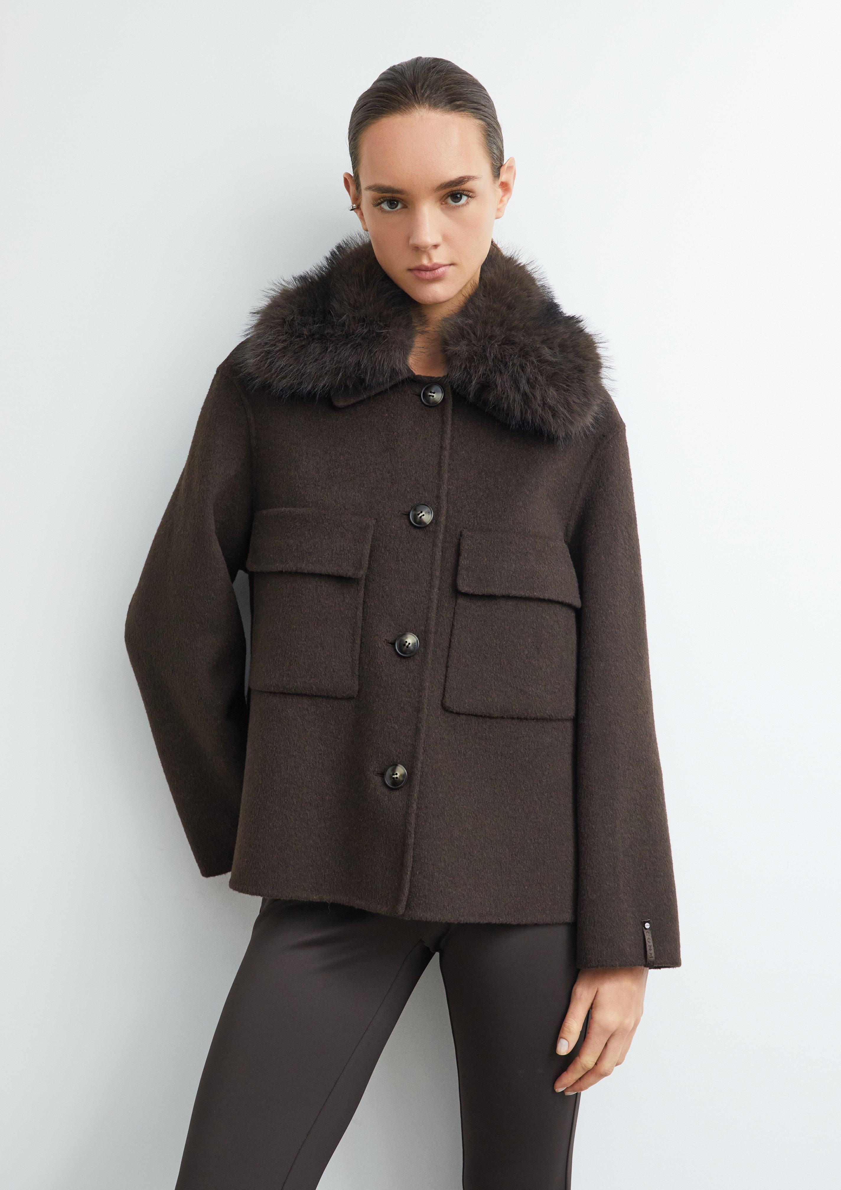 Fake-Fur-Kragen in braun von COMMA