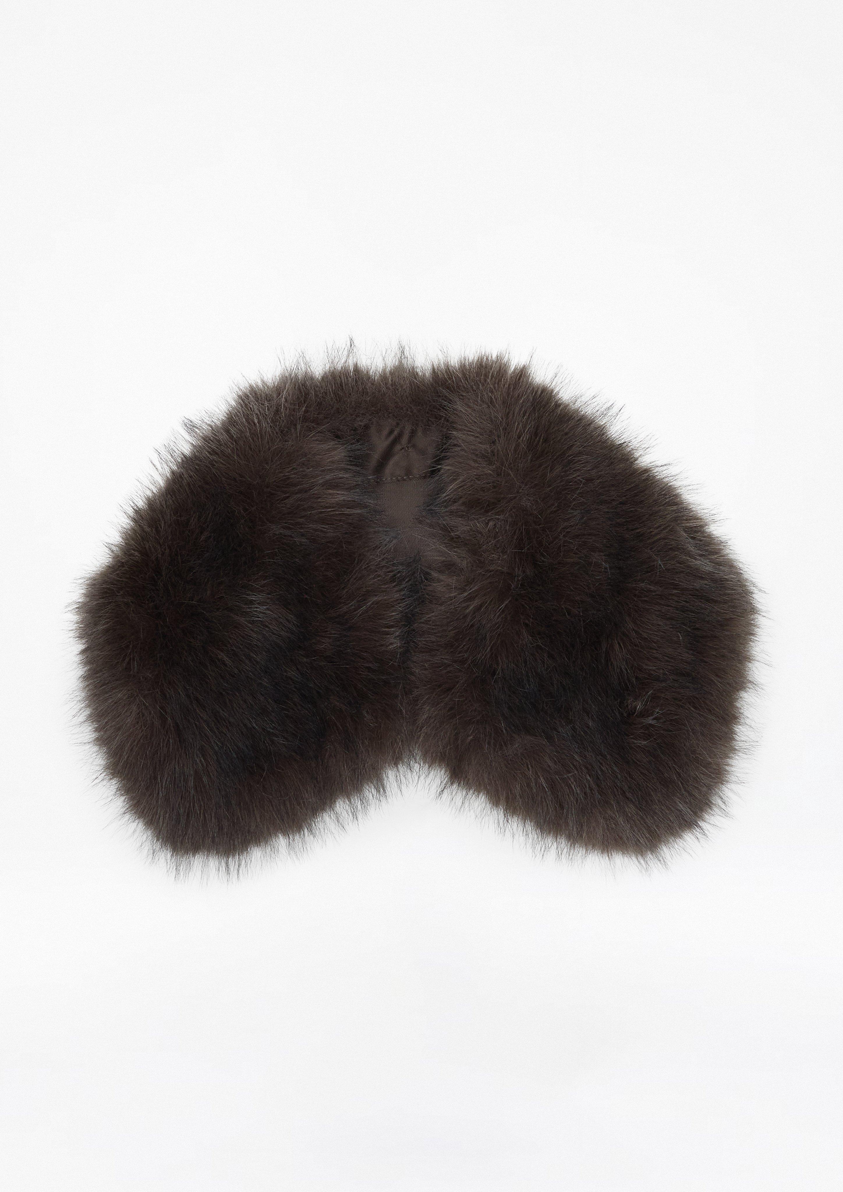 Fake-Fur-Kragen in braun von COMMA