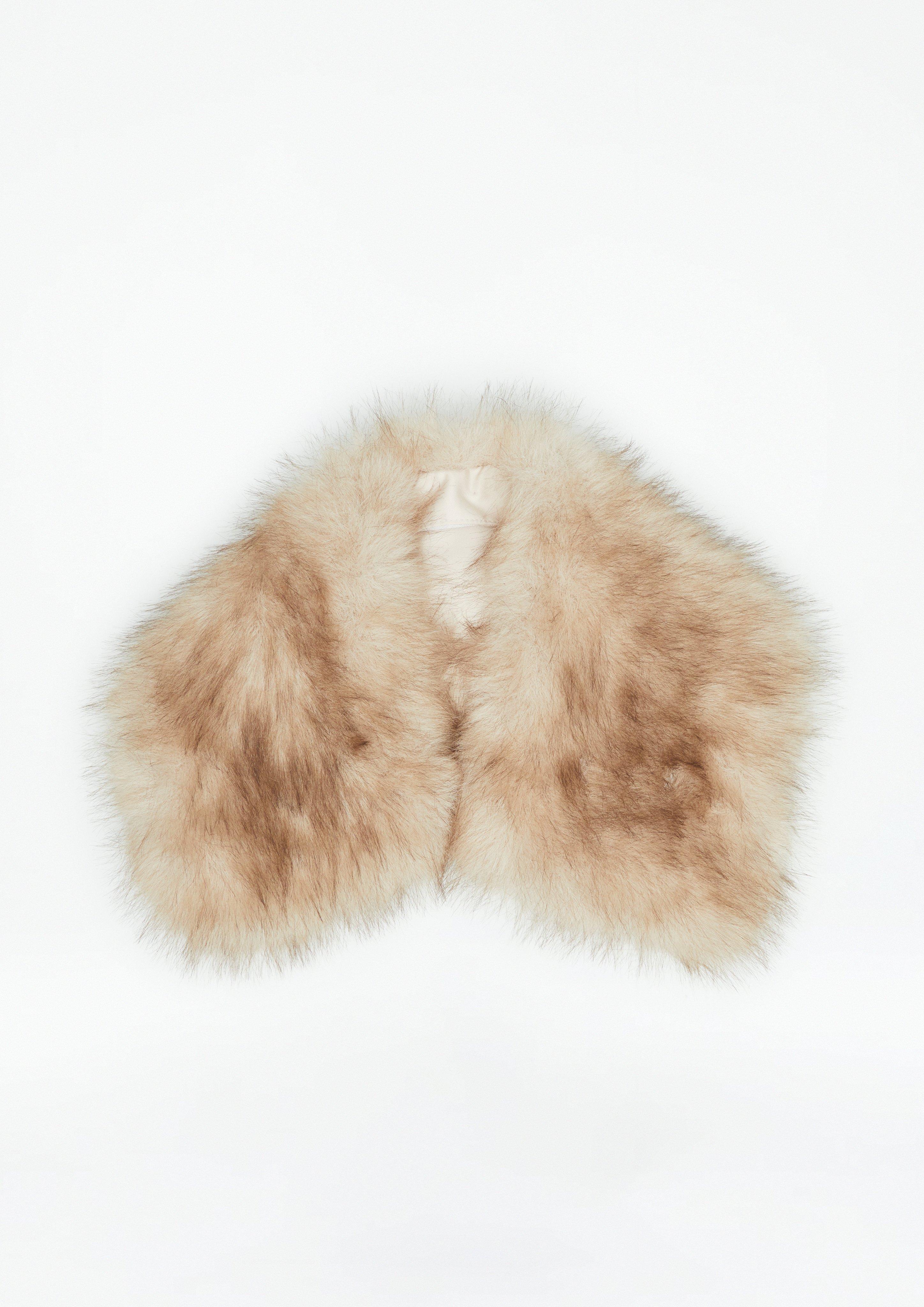 Fake-Fur-Kragen in beige von COMMA