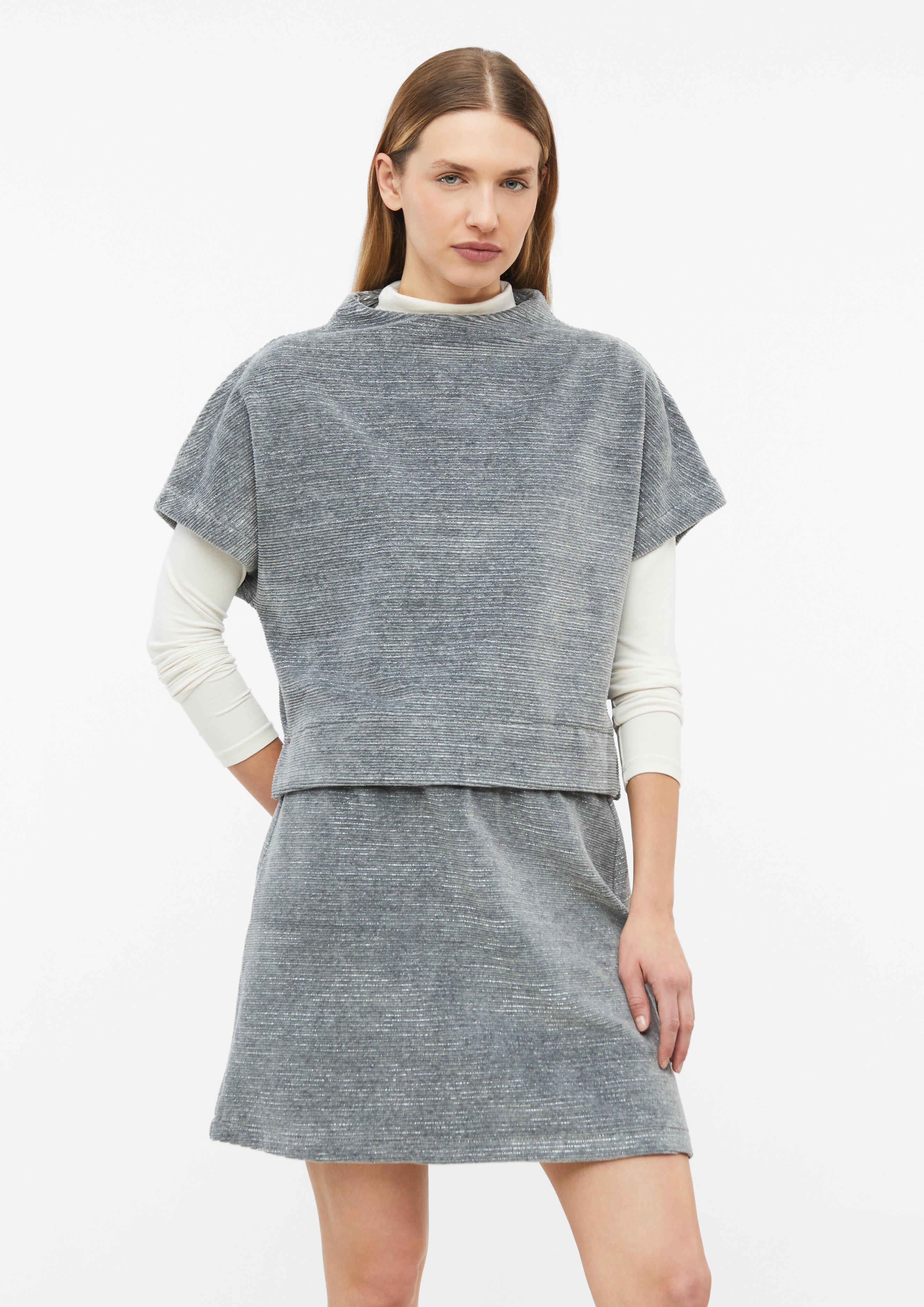 Sweatshirt mit samtiger Struktur und Glitzereffekt in Farbe grau von s.Oliver