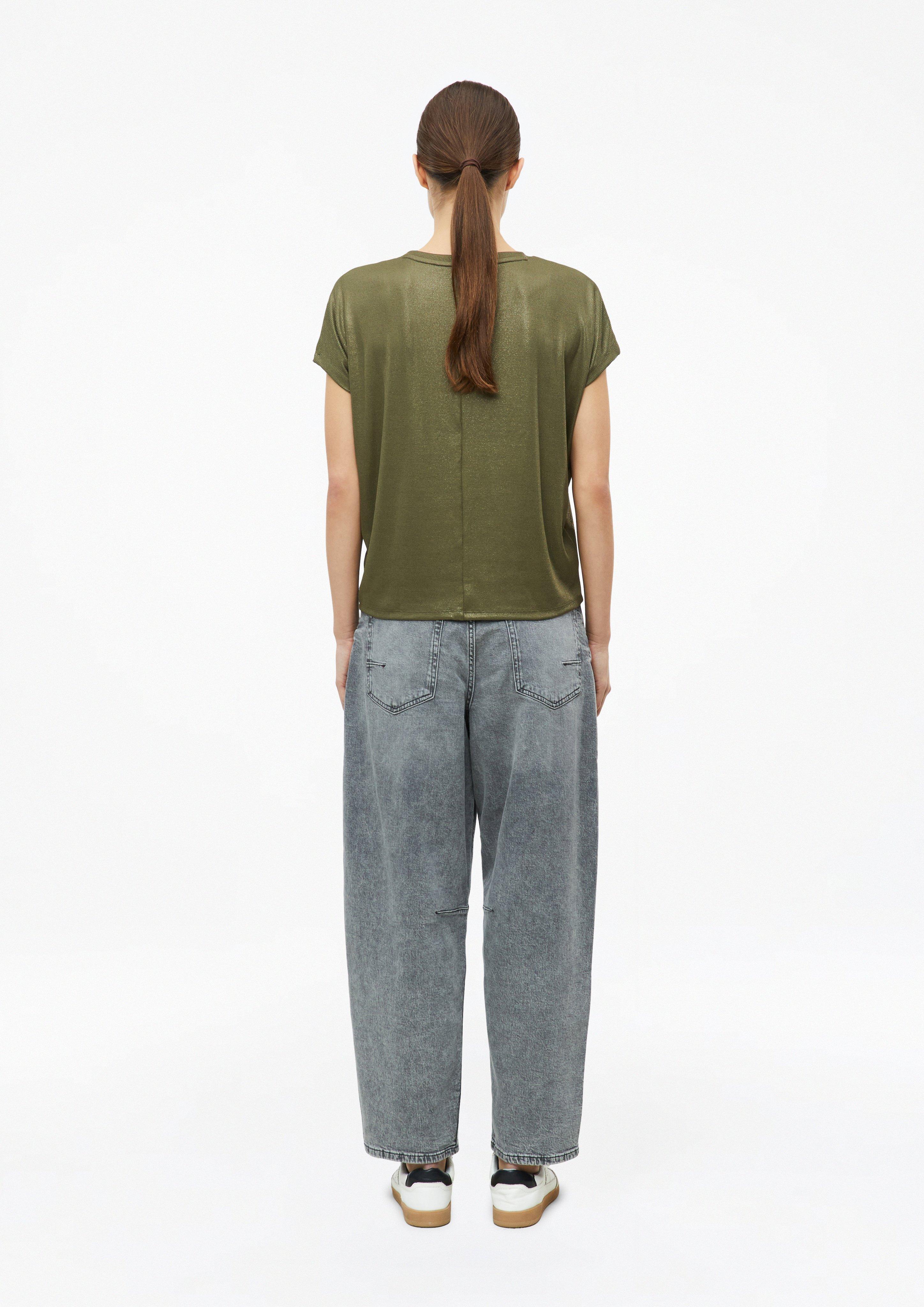 Damen T-Shirt im Relaxed Fit mit Glitzer-Coating in olive von s.Oliver