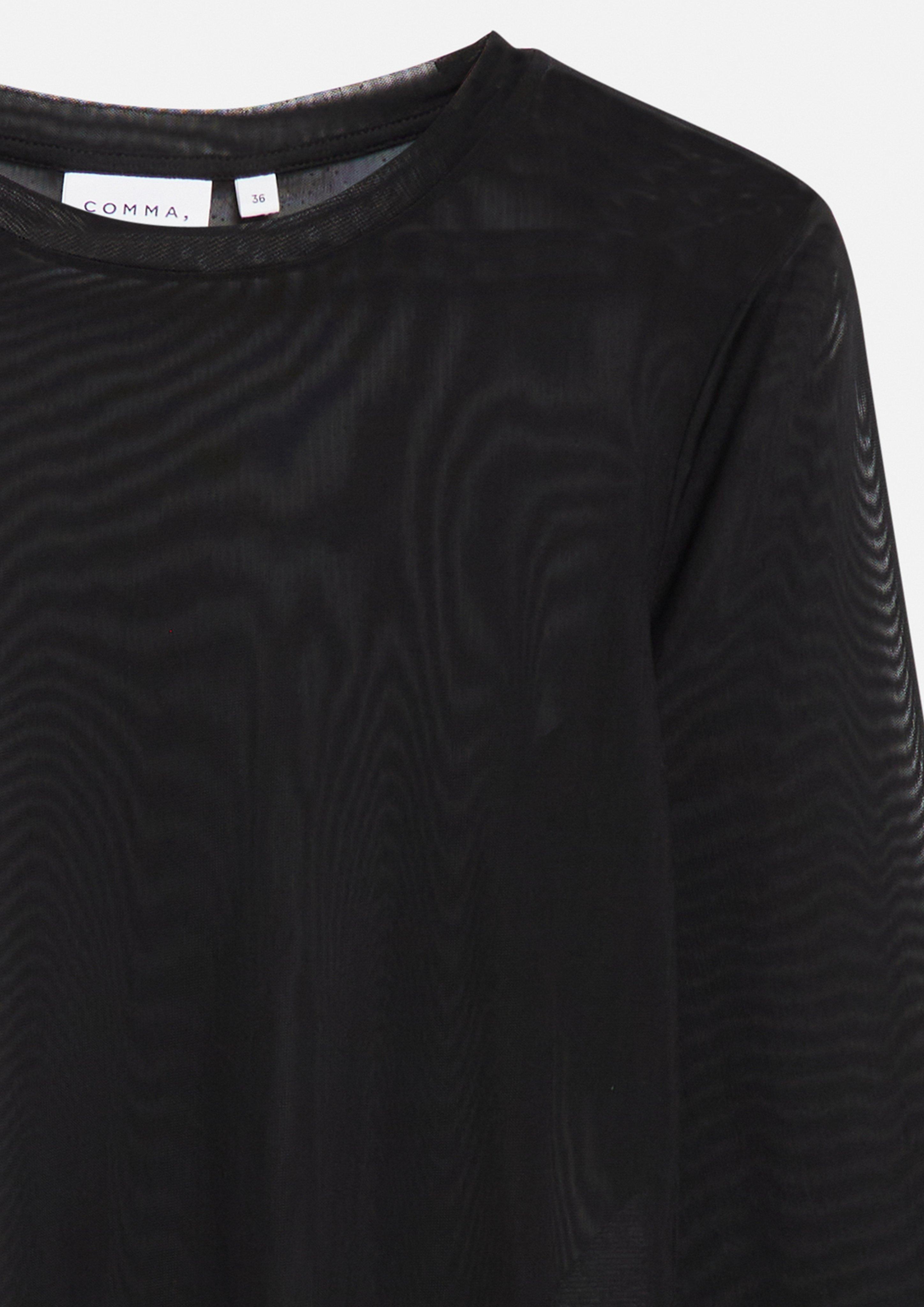 Longsleeve aus Mesh in schwarz von COMMA