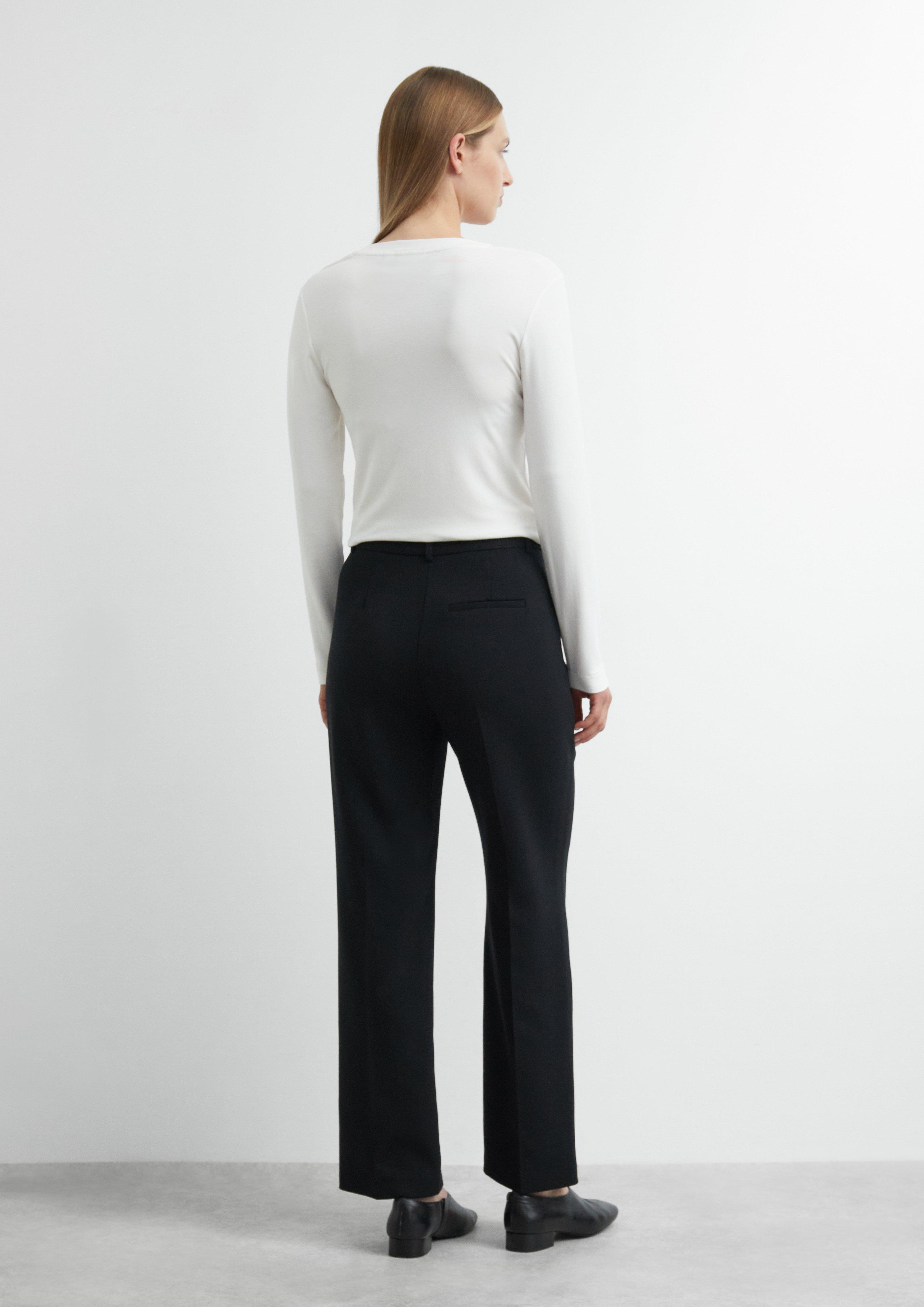Straight Leg-Hose aus Viskosemix in schwarz von COMMA