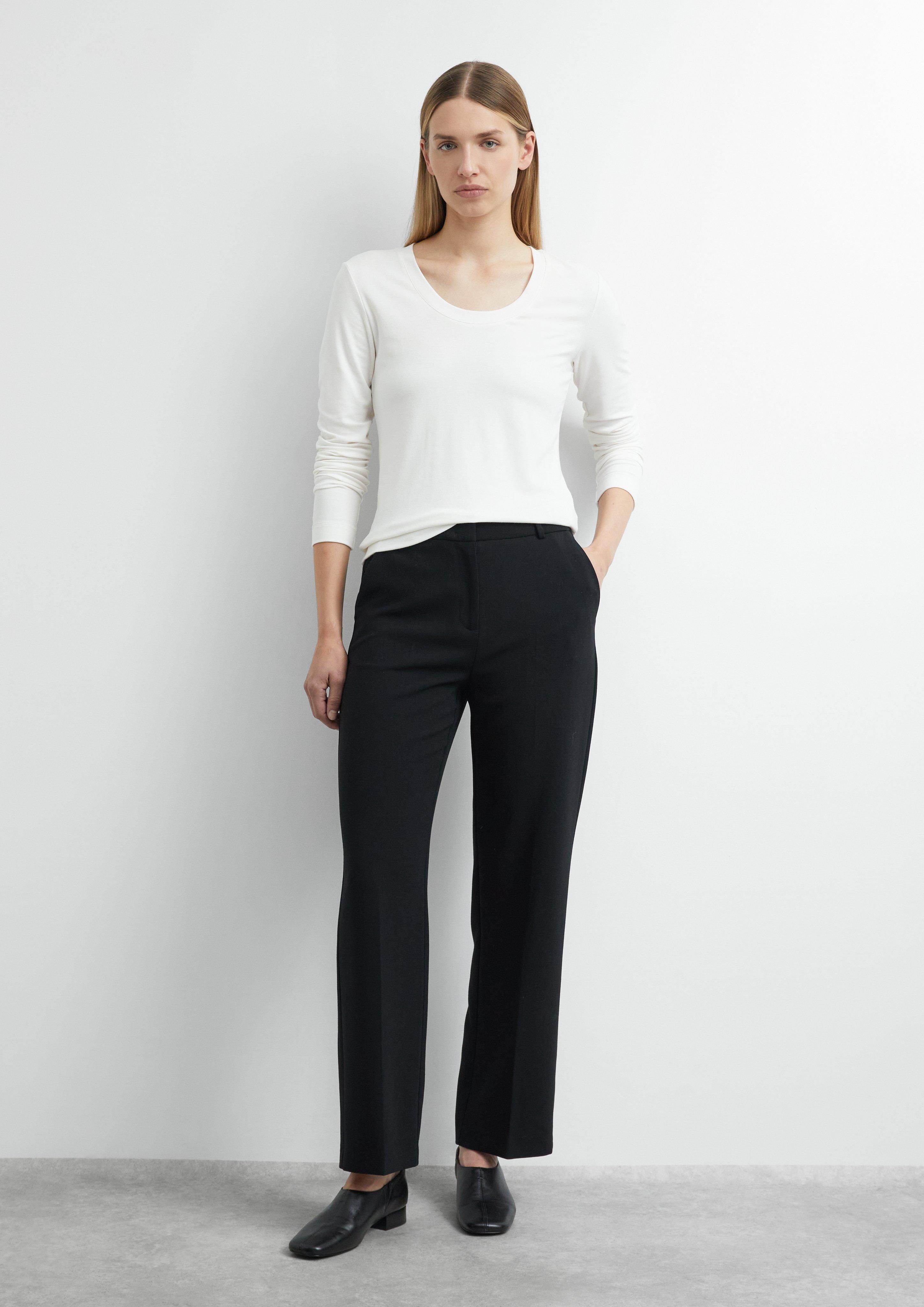 Straight Leg-Hose aus Viskosemix in schwarz von COMMA