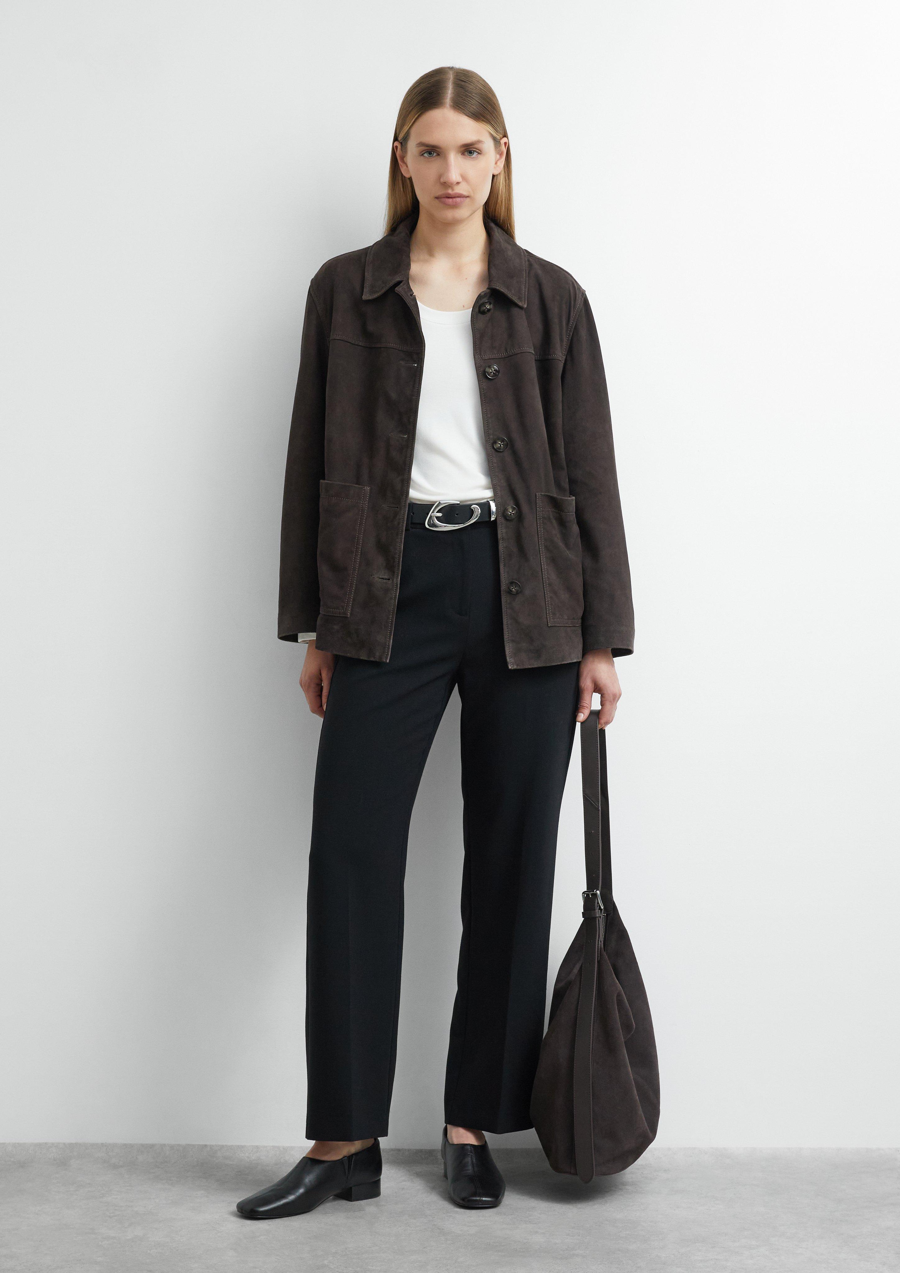 Straight Leg-Hose aus Viskosemix in schwarz von COMMA