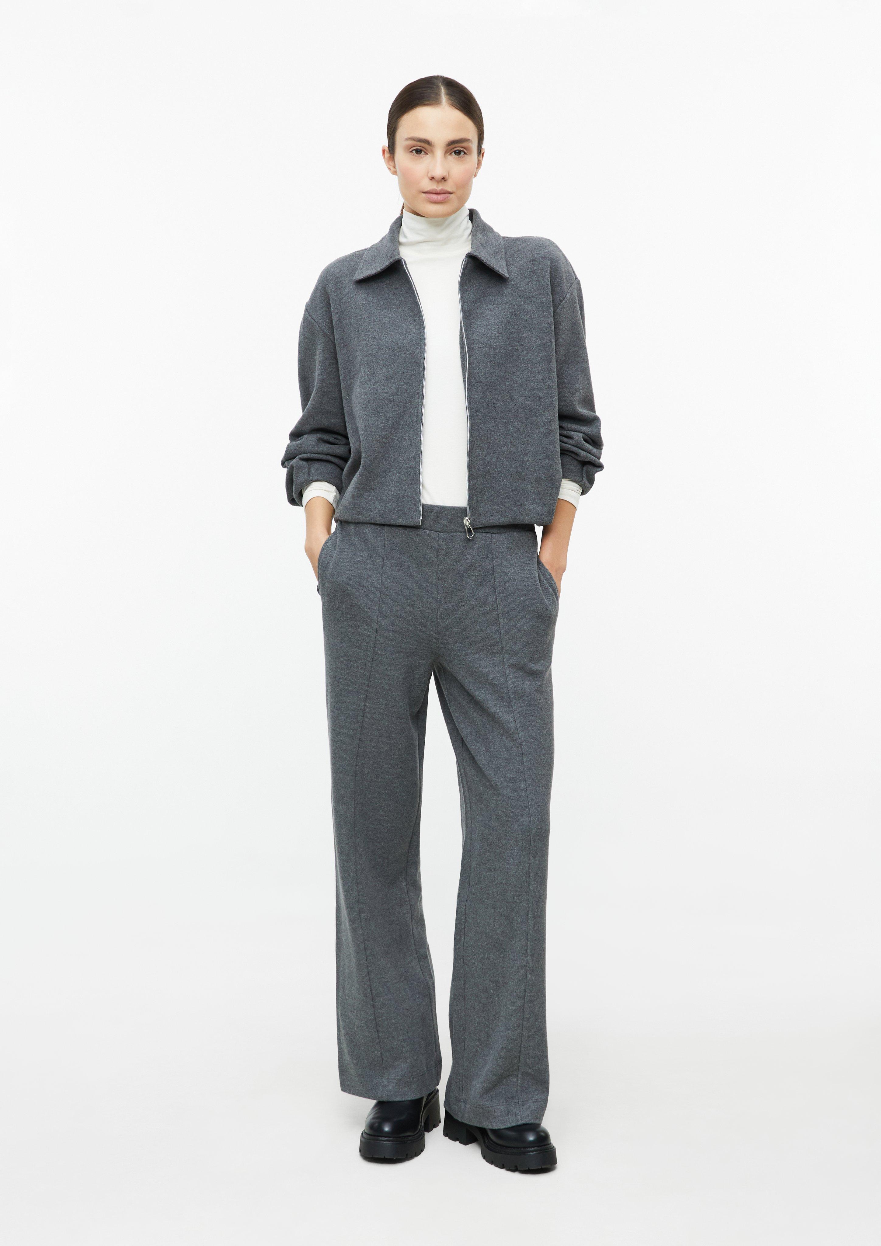 Damen Flauschiges Sweathose mit Wide Leg in grau von s.Oliver