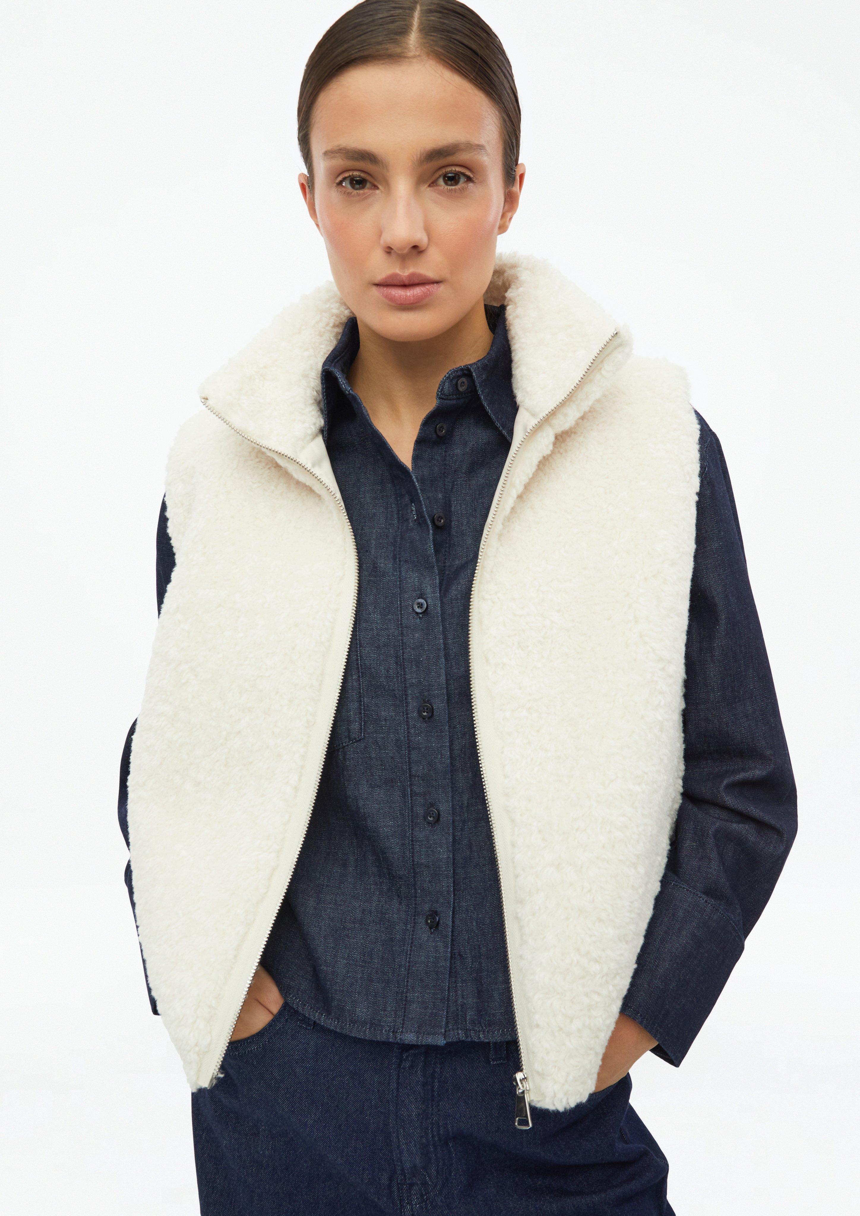 Outdoor waistcoat in cream by s.Oliver
