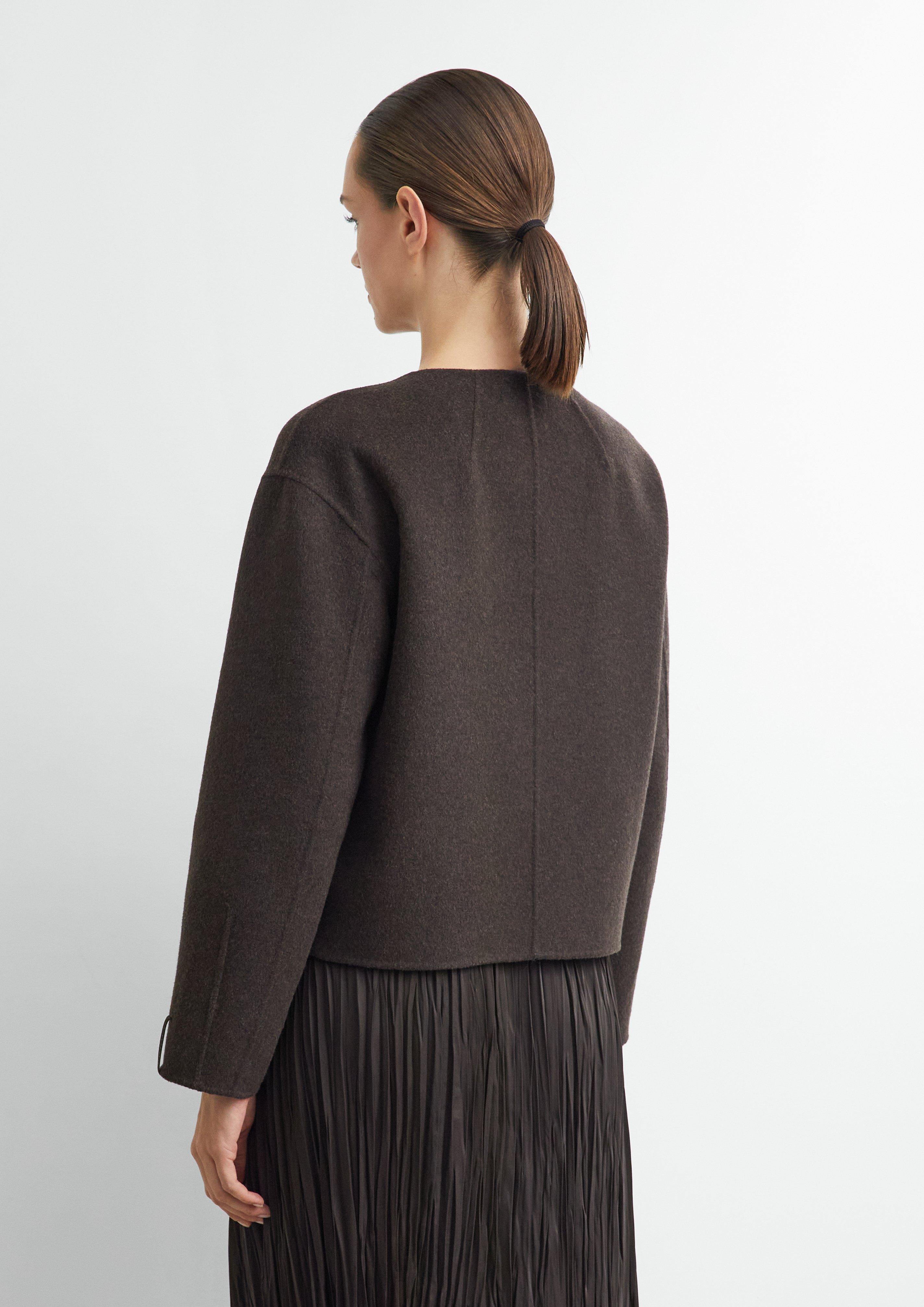 Doubleface-Jacke mit abnehmbarem Schal in braun von COMMA