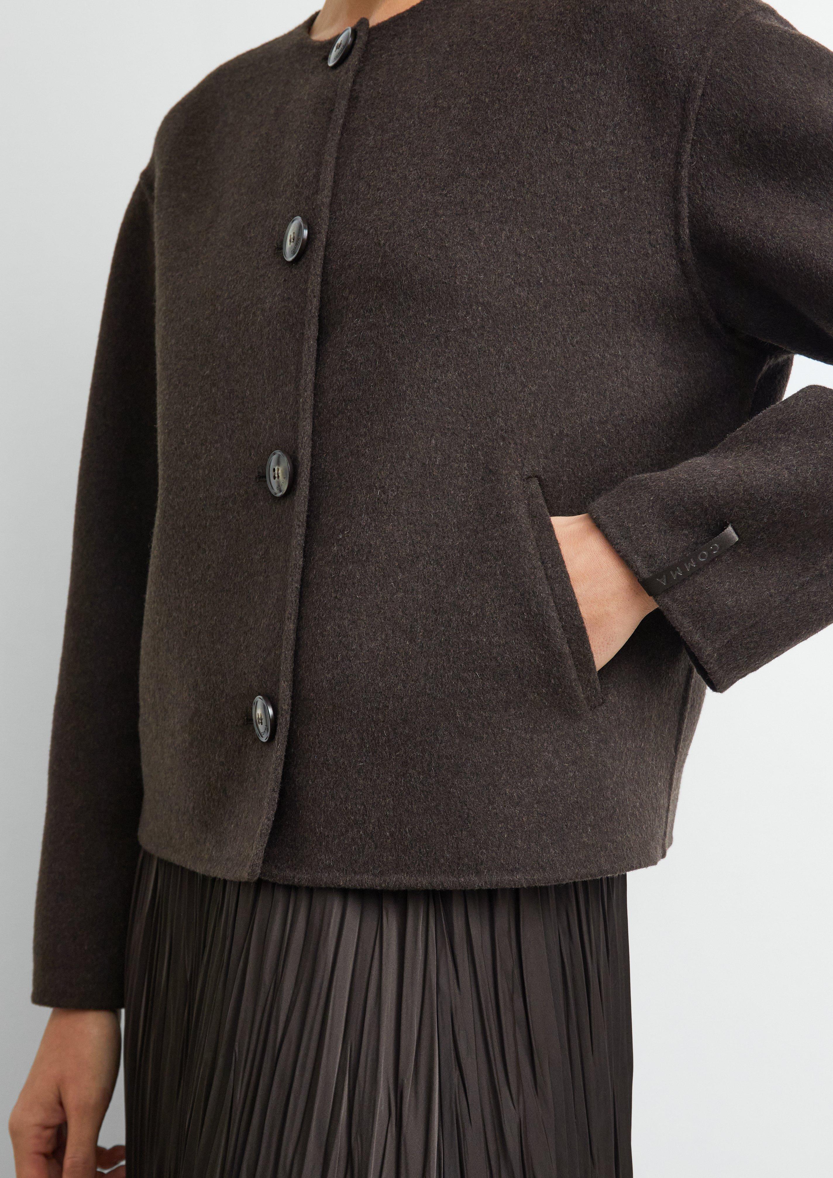 Doubleface-Jacke mit abnehmbarem Schal in braun von COMMA