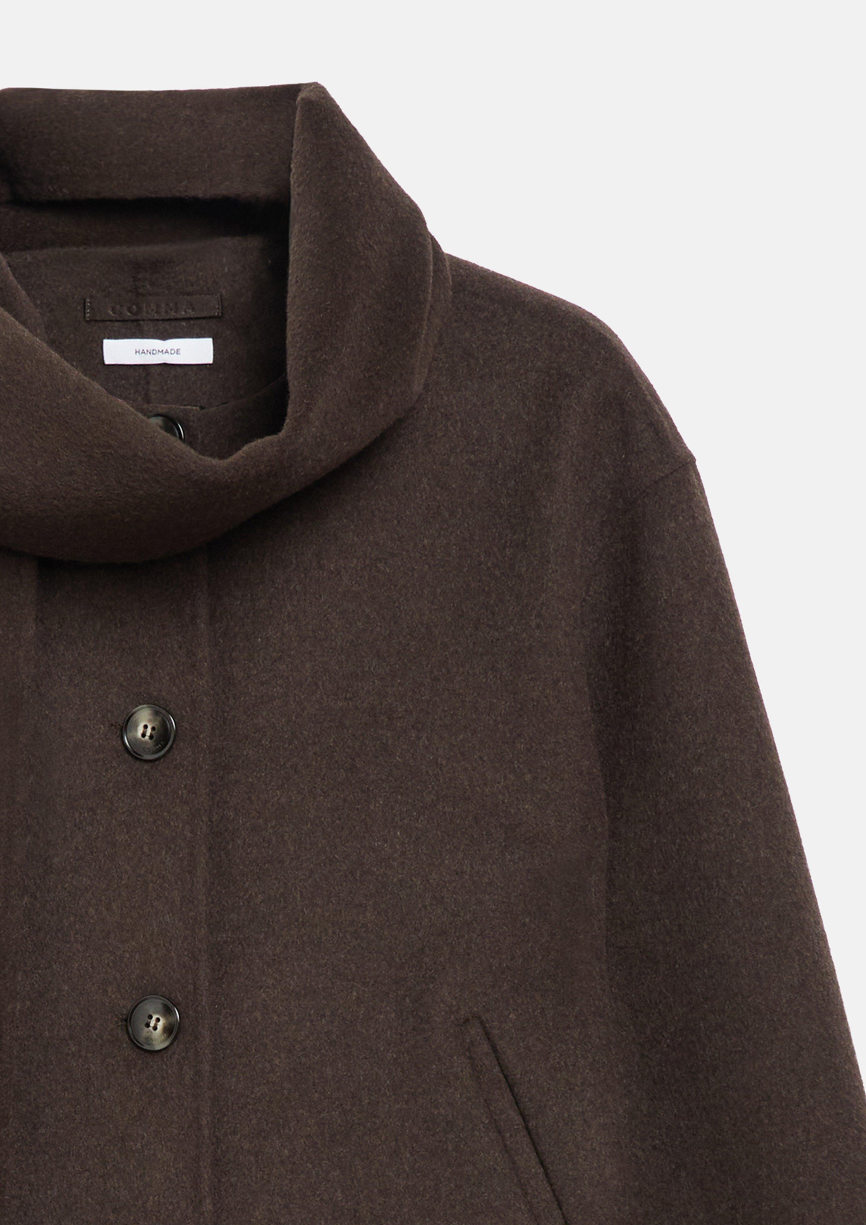 Reversible jacket with detachable scarf in brown by COMMA