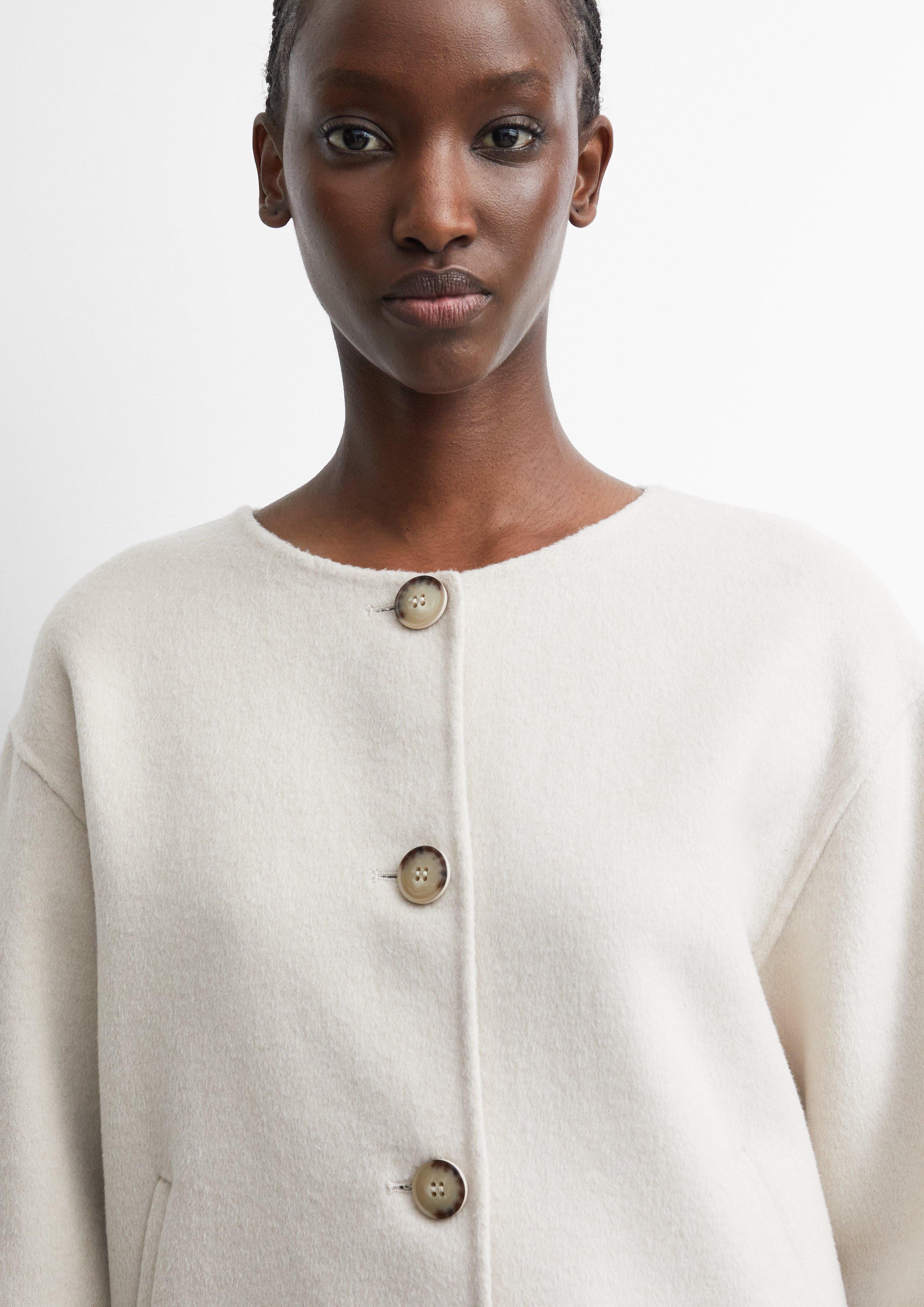 Damen Doubleface-Jacke mit abnehmbarem Schal in beige von comma