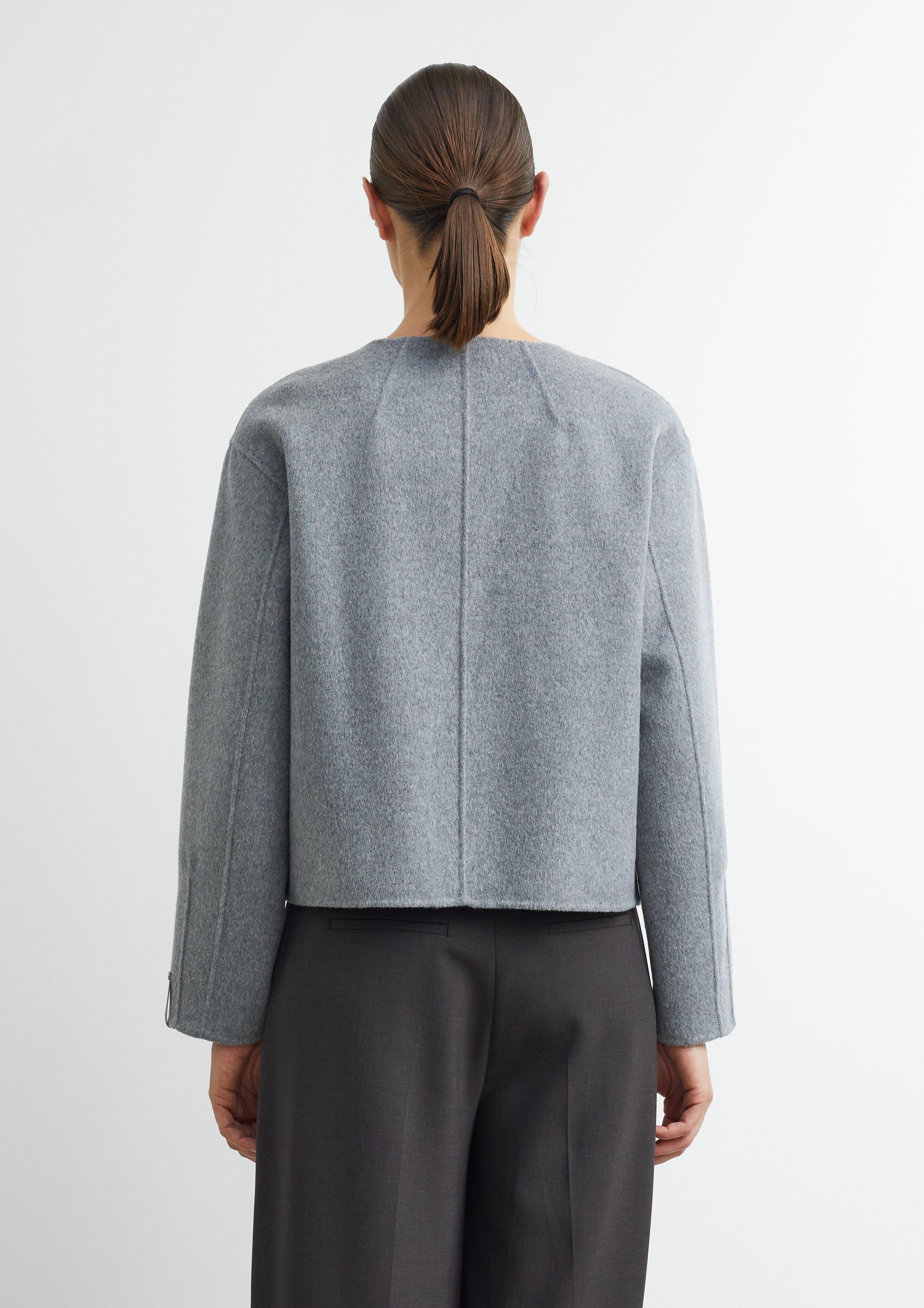 Doubleface-Jacke mit abnehmbarem Schal in grau von COMMA