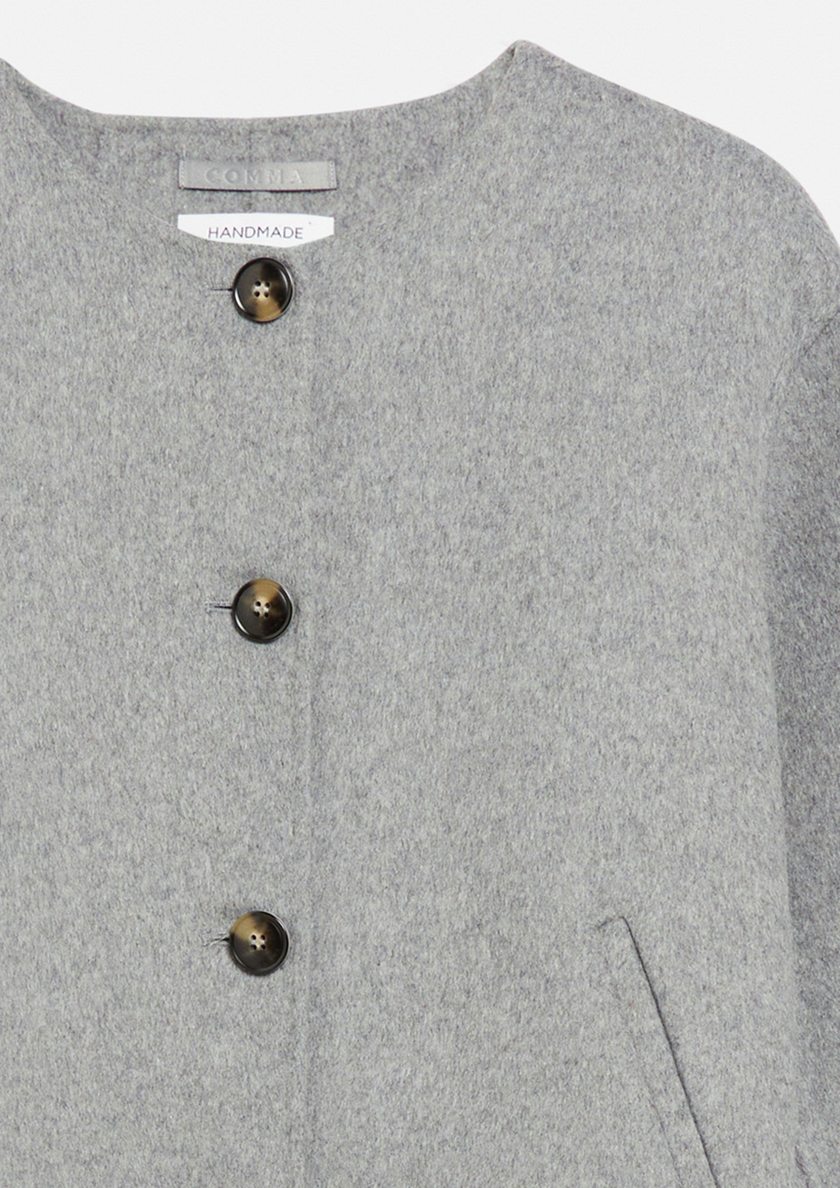 Doubleface-Jacke mit abnehmbarem Schal in grau von COMMA
