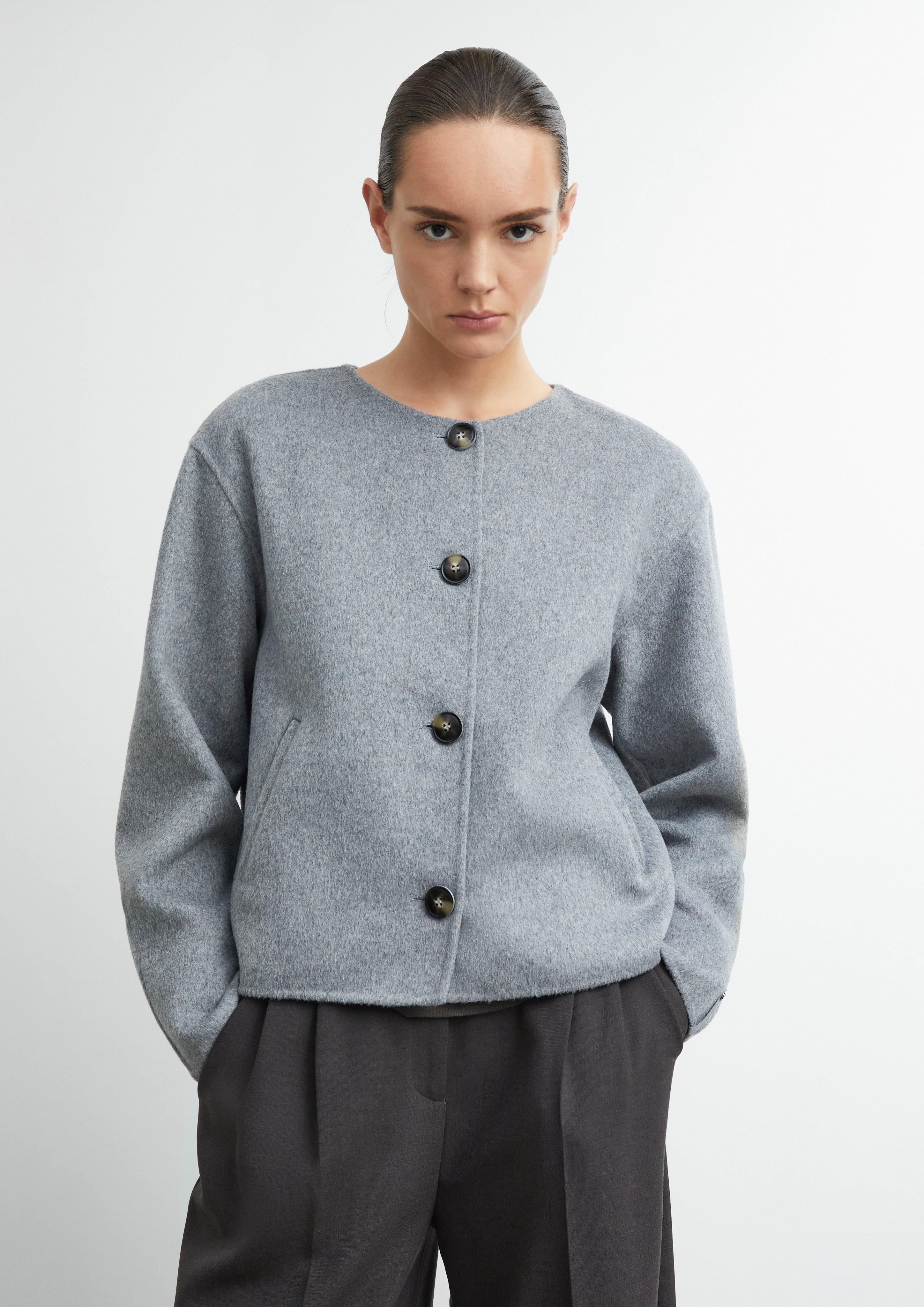 Doubleface-Jacke mit abnehmbarem Schal in grau von COMMA