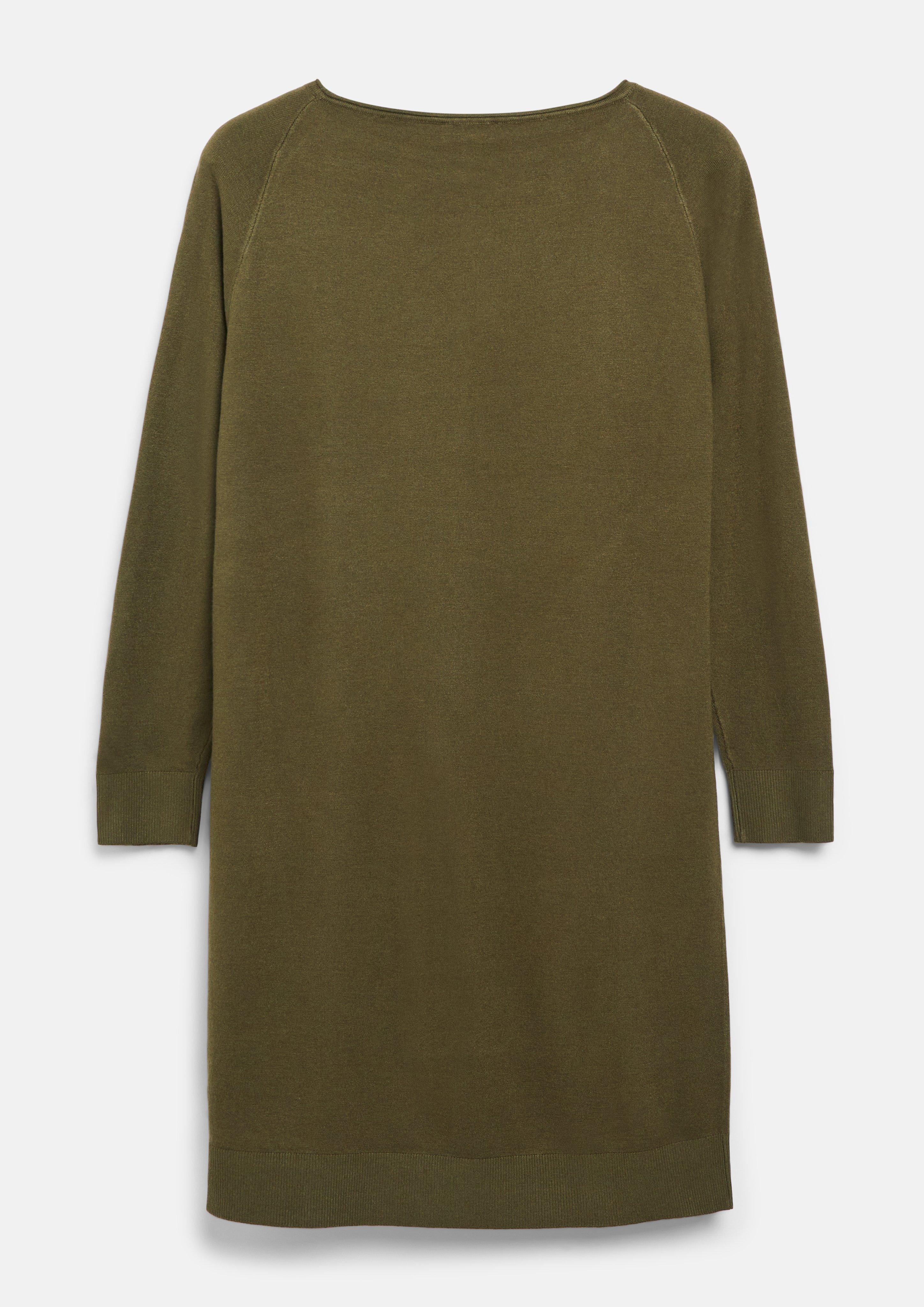 Women Fine knit dress made of viscose blend with decorative seam in olive by s.Oliver