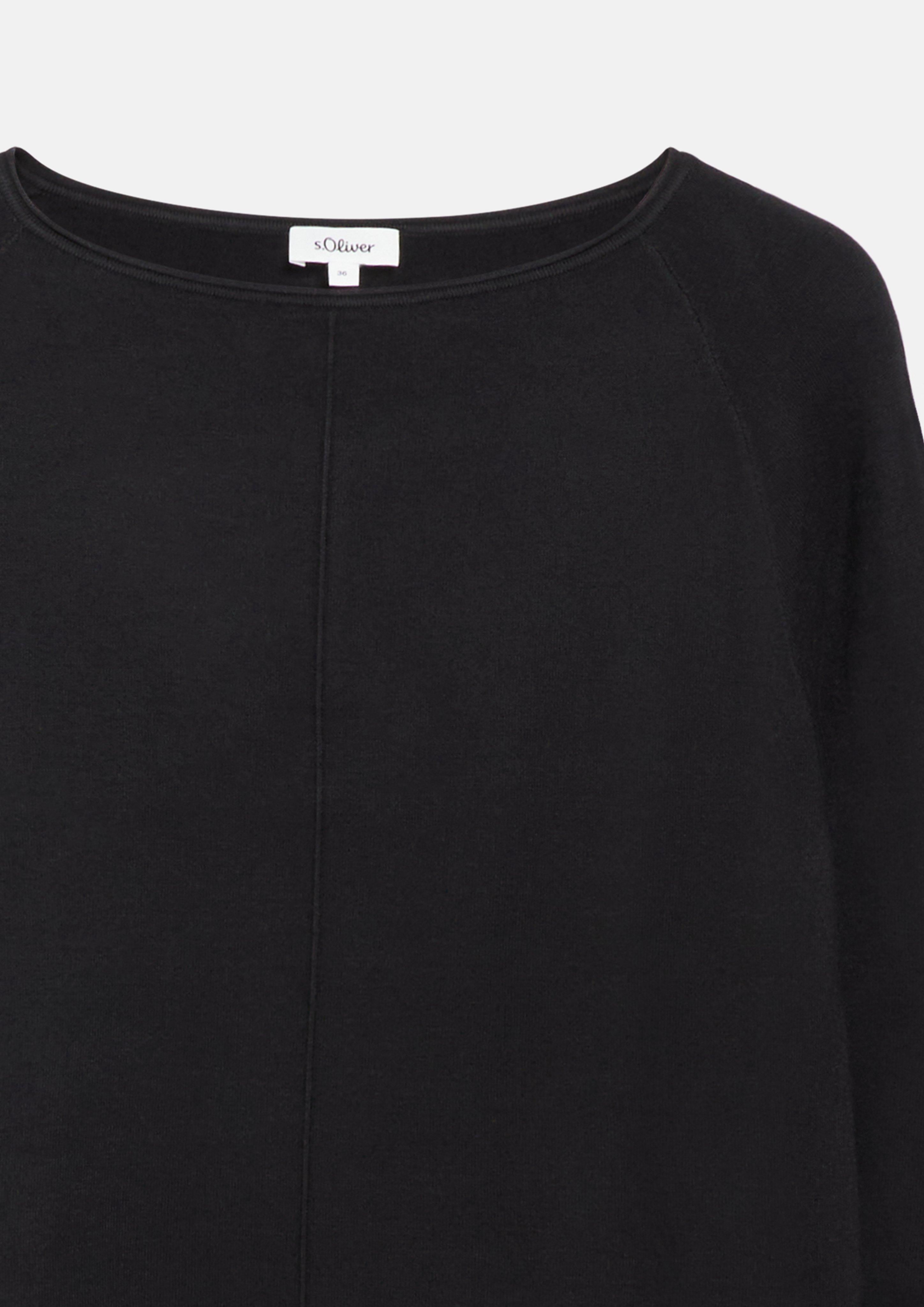 Damen Feinstrickkleid aus Viskosemix mit Ziernaht in schwarz von s.Oliver