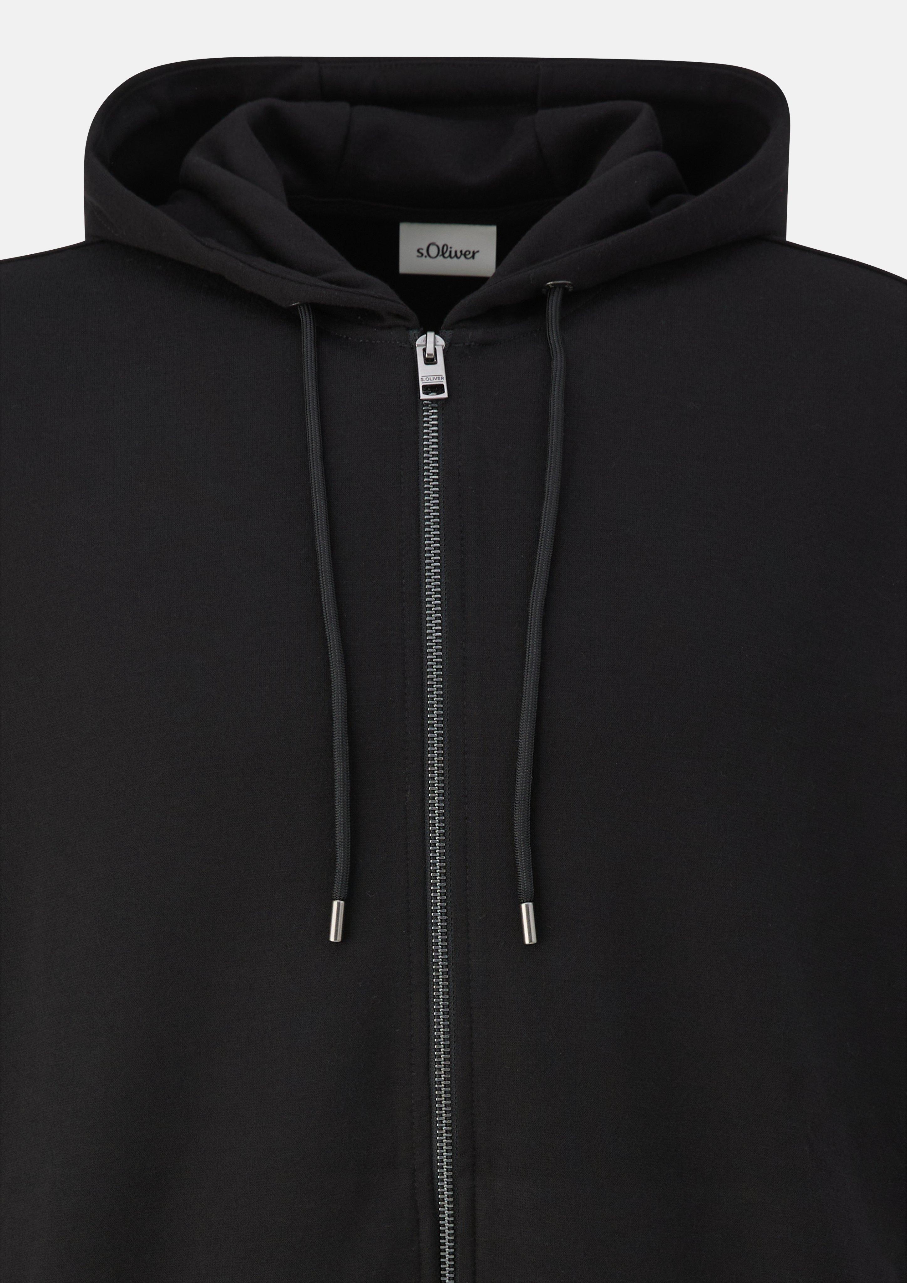Men Sweatshirt Jacket in black by s.Oliver