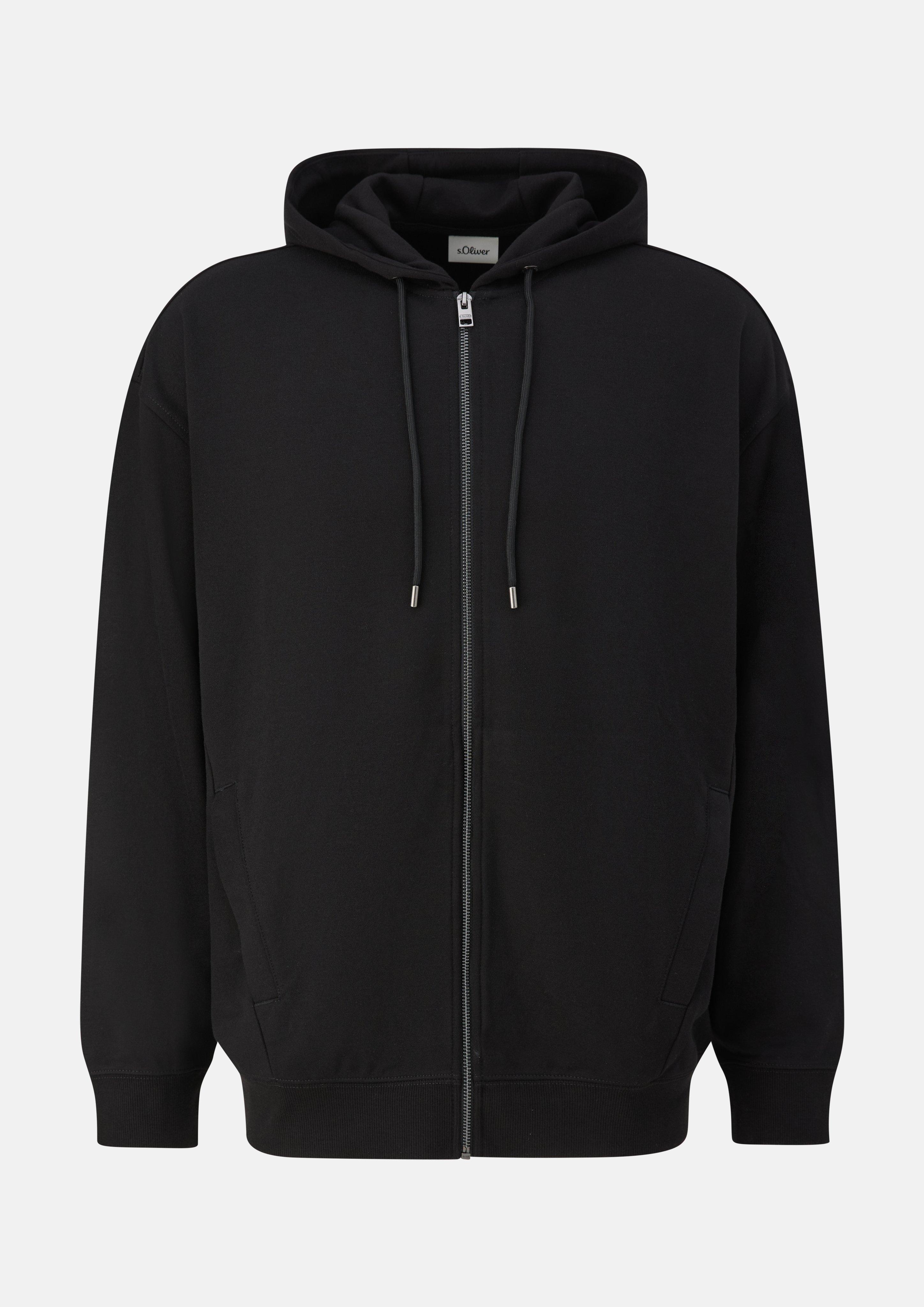 Sweatshirt Jacket in black by s.Oliver