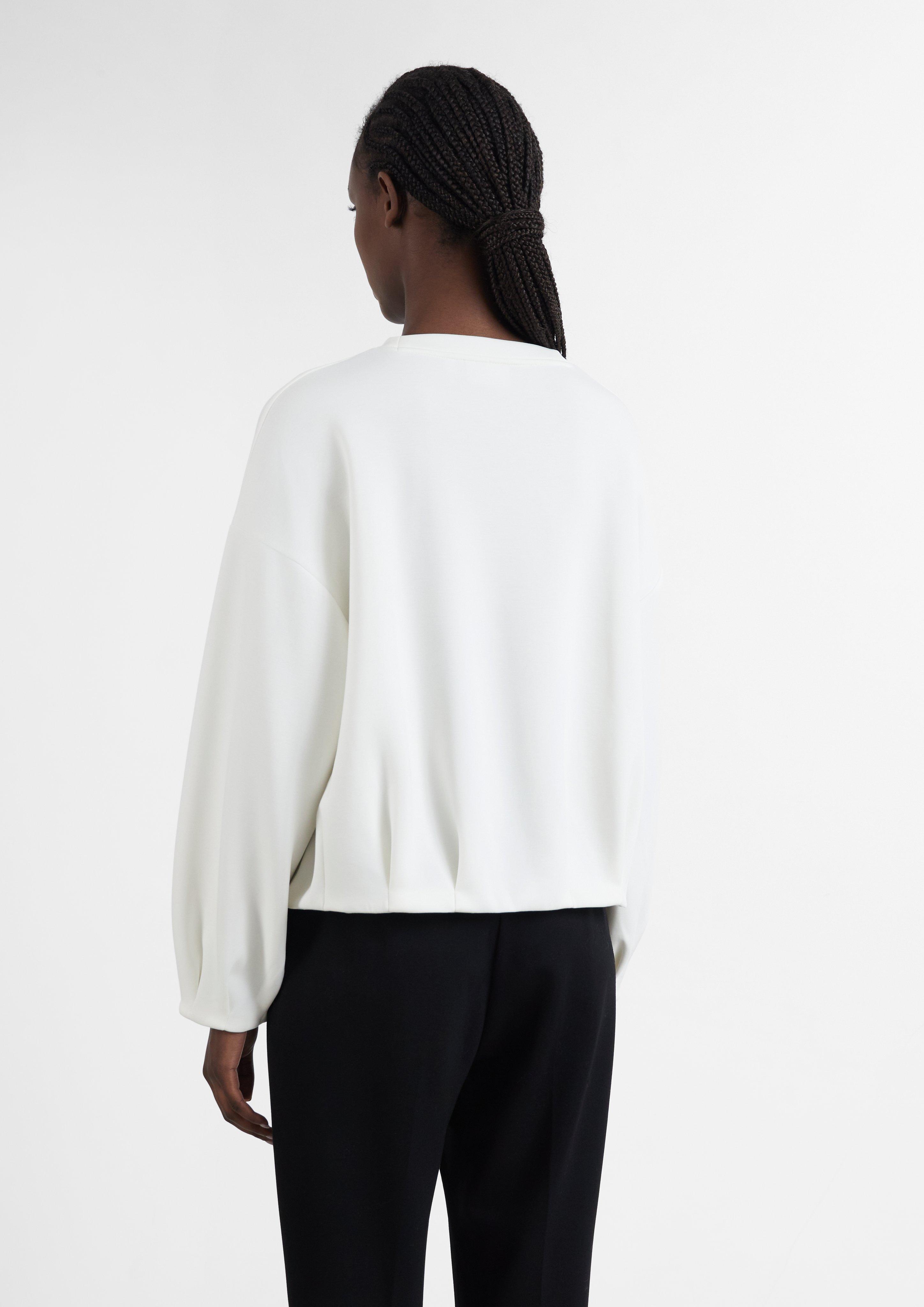 Soft Sweatshirt with a Bubble Hem in cream by COMMA