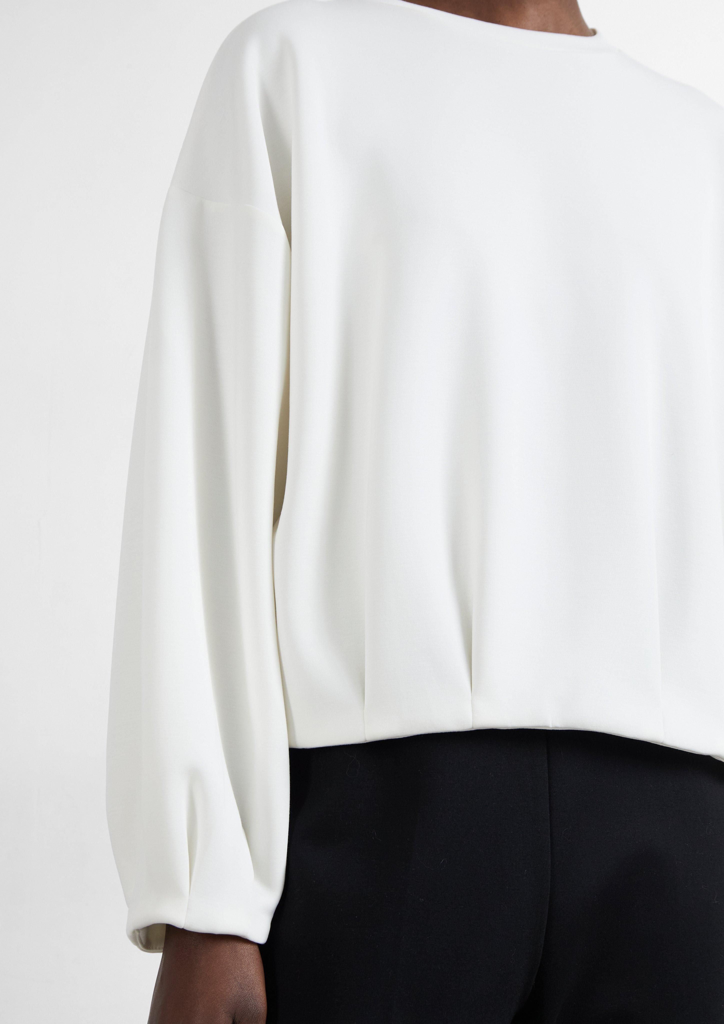 Soft Sweatshirt with a Bubble Hem in cream by COMMA
