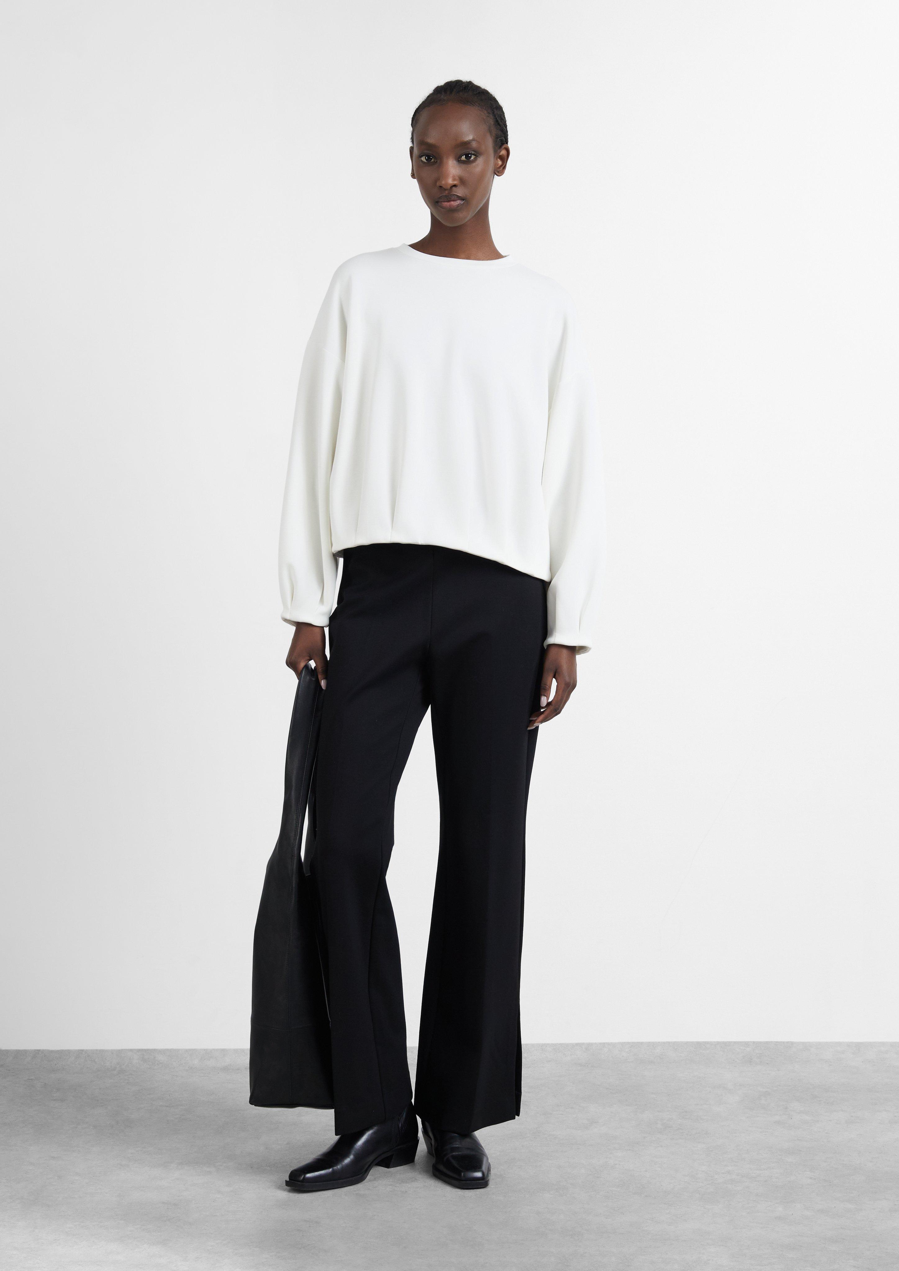 Soft Sweatshirt with a Bubble Hem in cream by COMMA