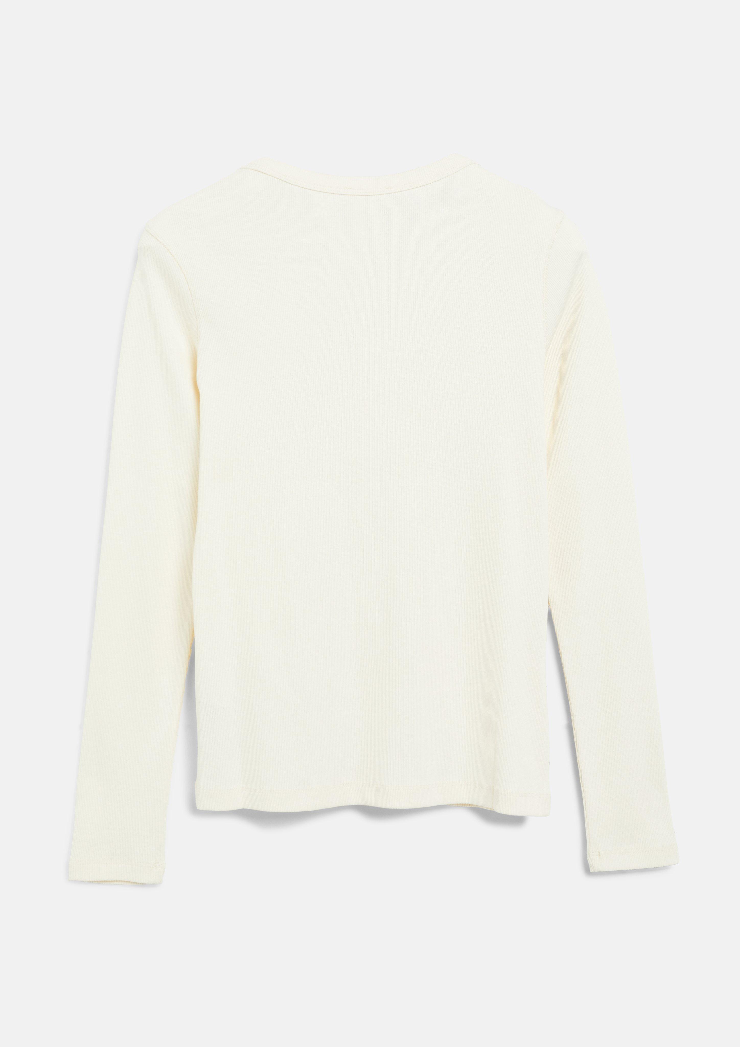 Femmes T-shirt côtelé coupe slim avec broderie en crème de s.Oliver