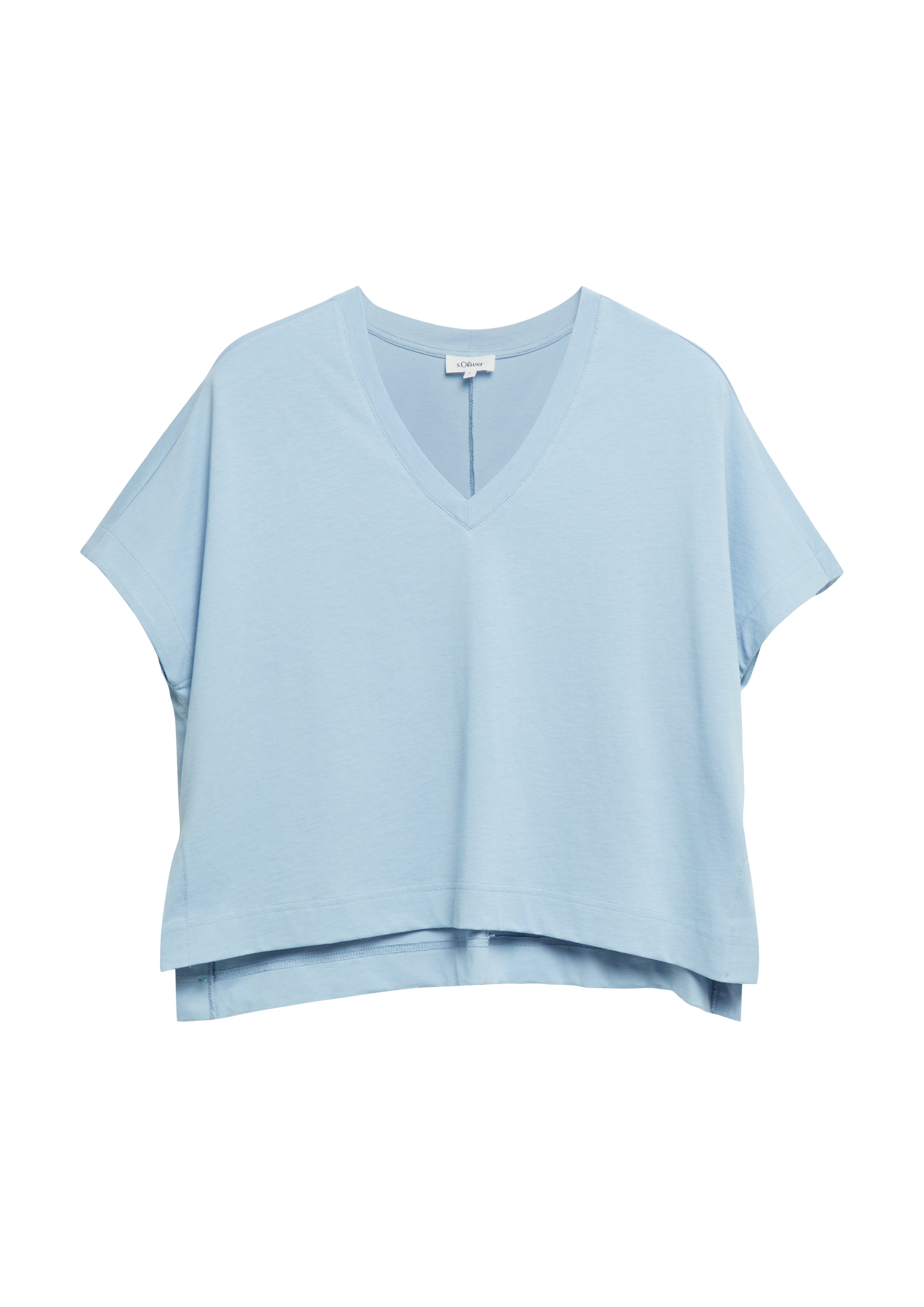 T-shirt met V-hals en verlaagde schouders