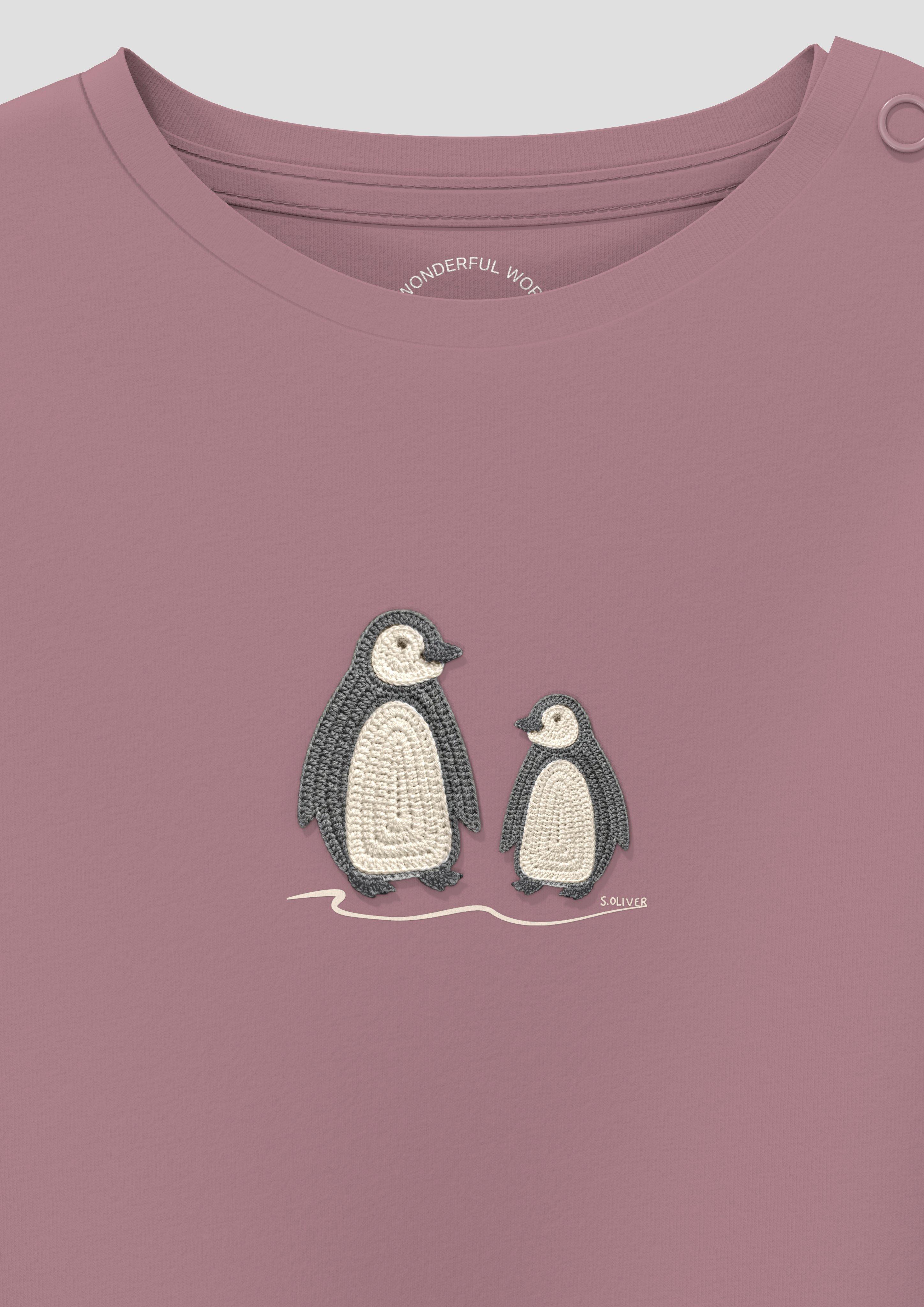 Kinder Unisex T-Shirt mit Artwork in pink von s.Oliver