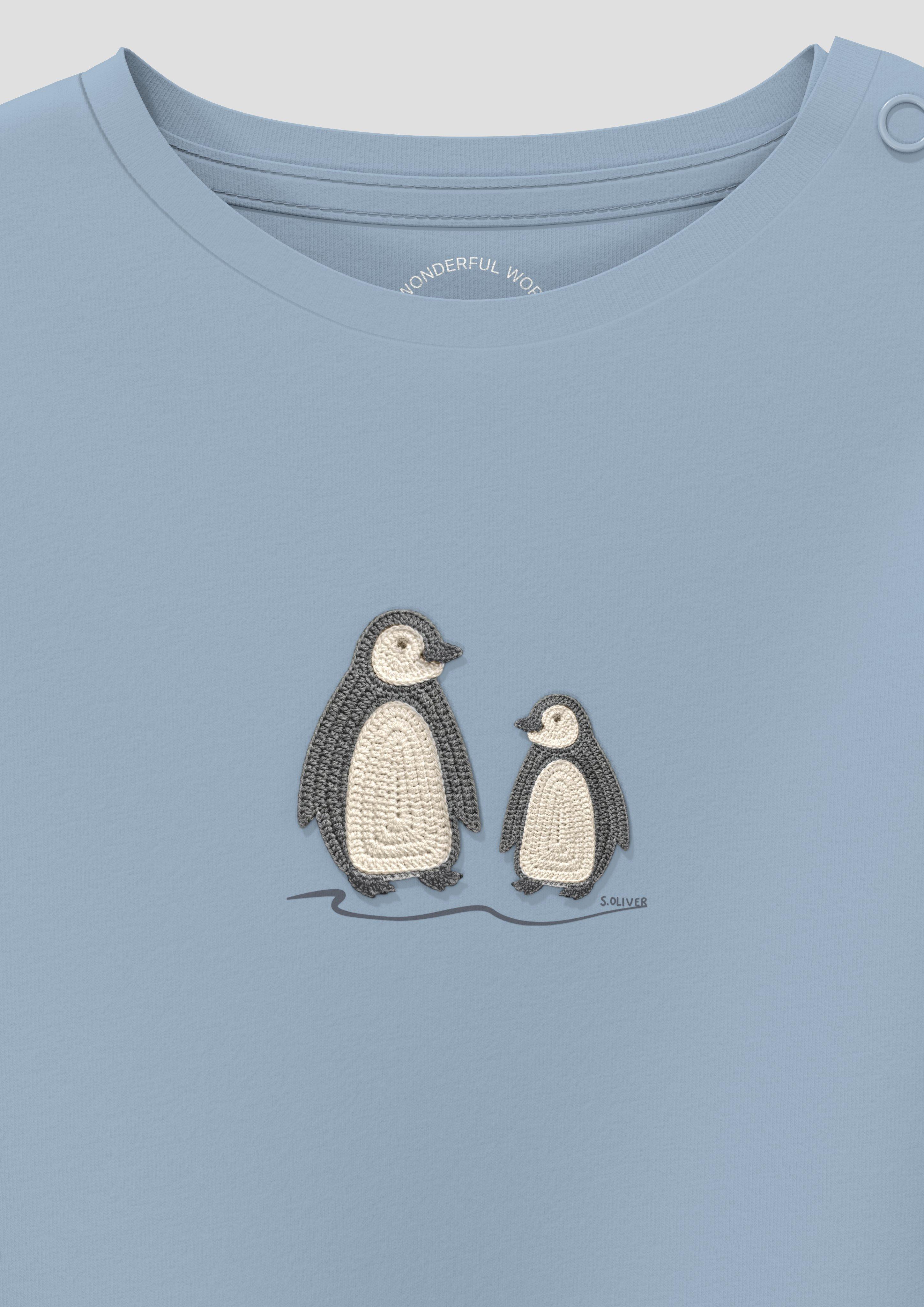 Kinder Unisex T-Shirt mit Artwork in blau von s.Oliver