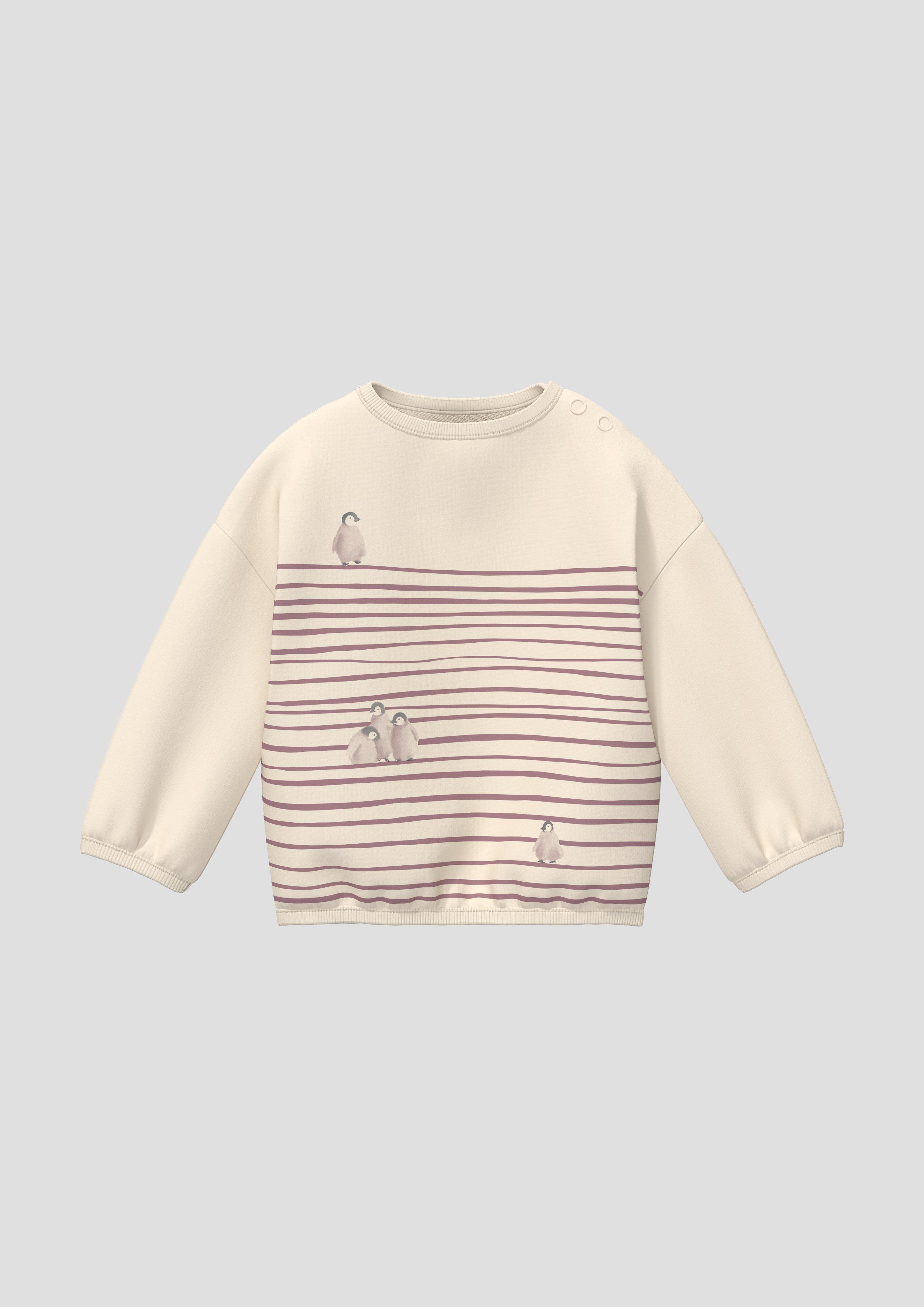 Kinder Unisex Sweatshirt im Loose Fit mit Print in beige von s.Oliver