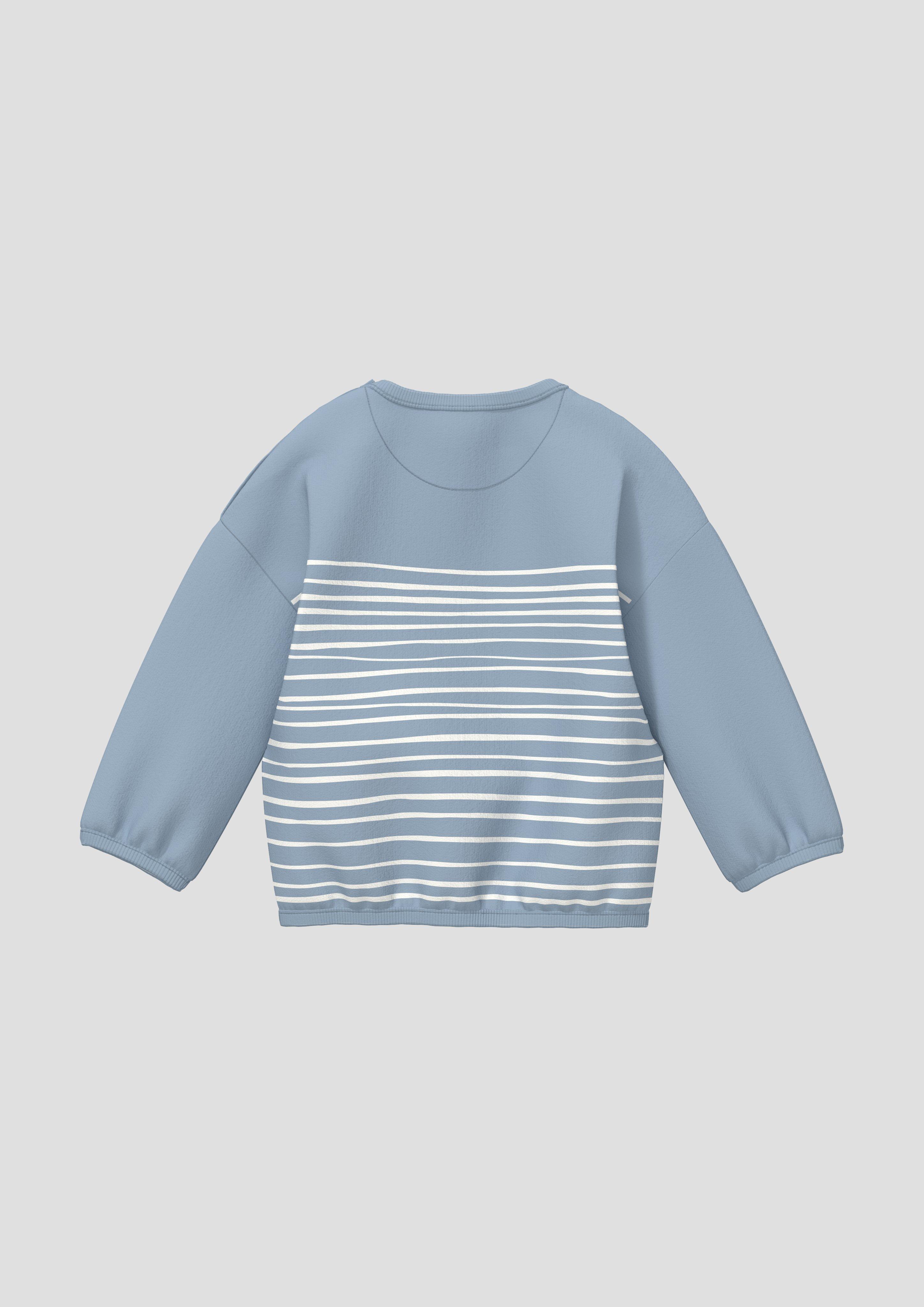 Kinder Unisex Sweatshirt im Loose Fit mit Print in blau von s.Oliver