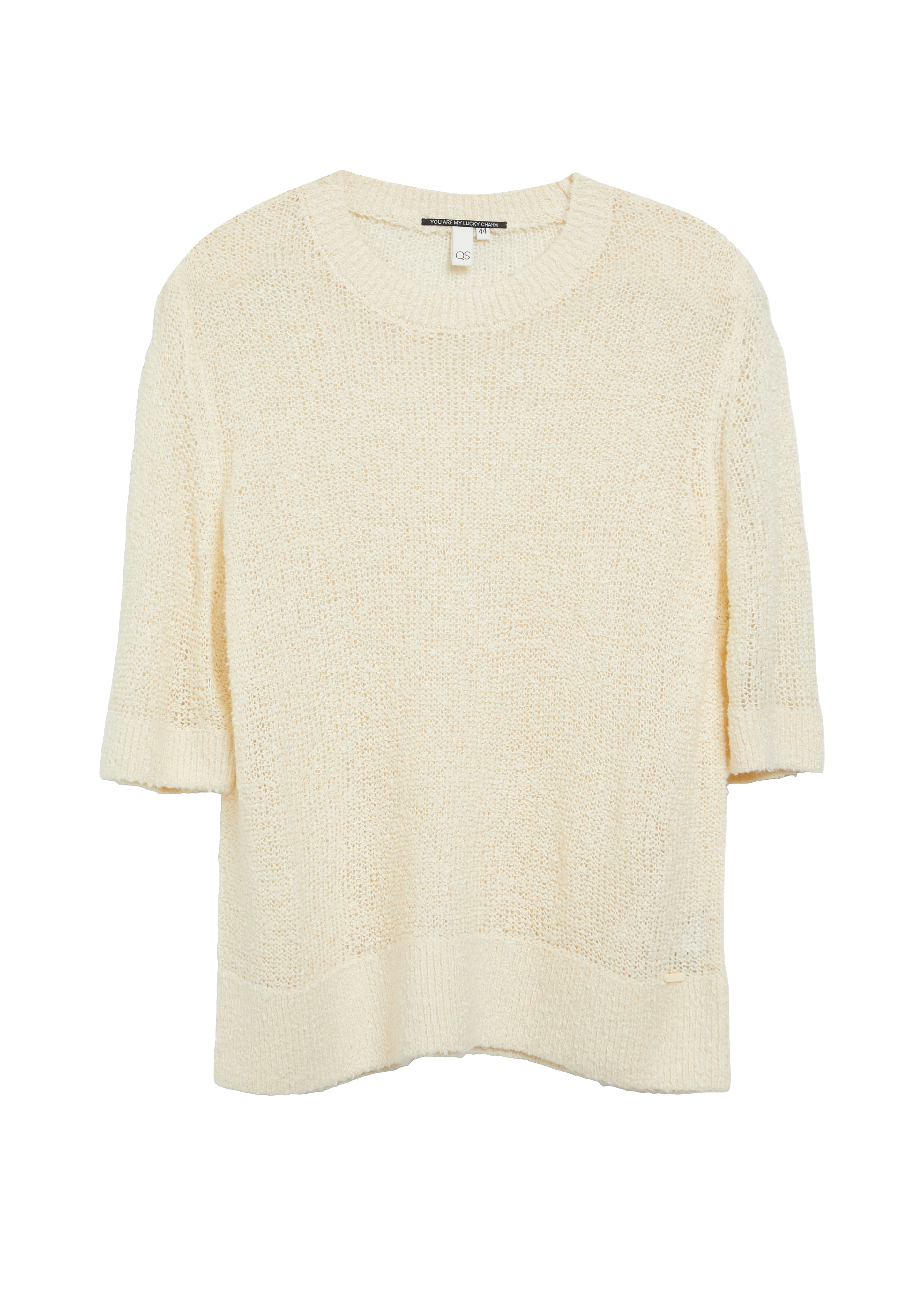 Kurzarm Pullover in Bouclé Optik