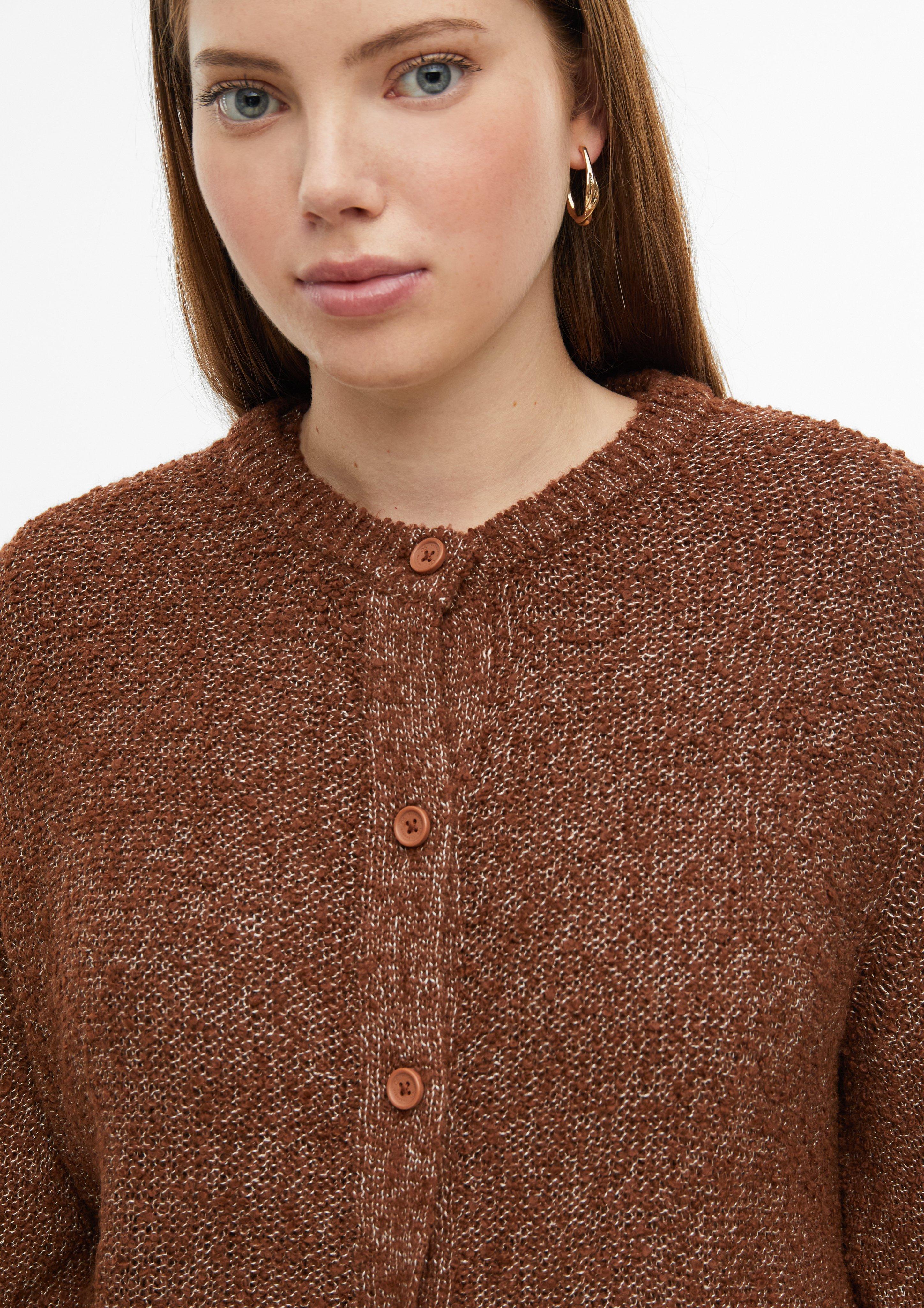 Femmes Cardigan effet bouclé en brun de QS CURVE