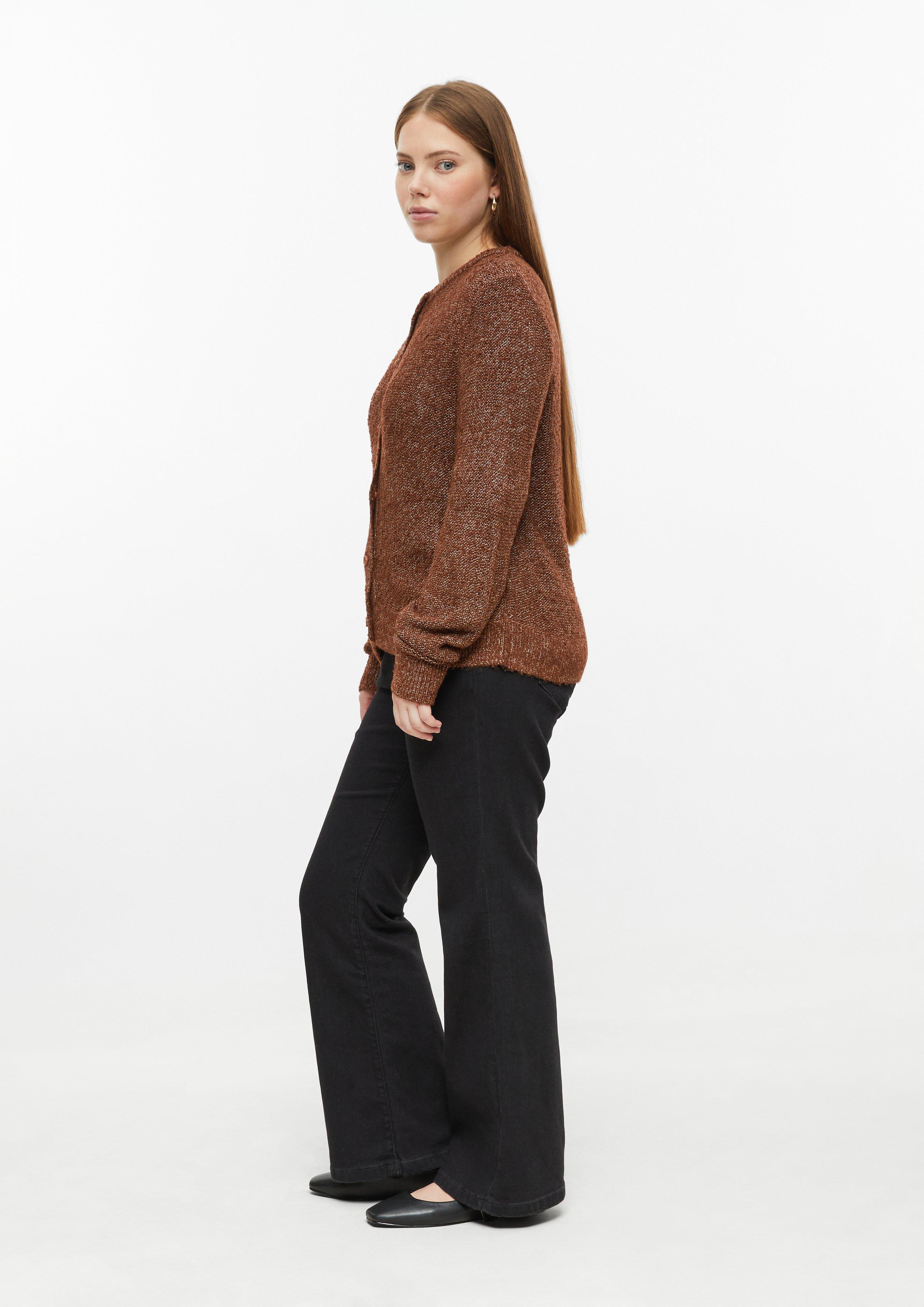 Femmes Cardigan effet bouclé en brun de QS CURVE