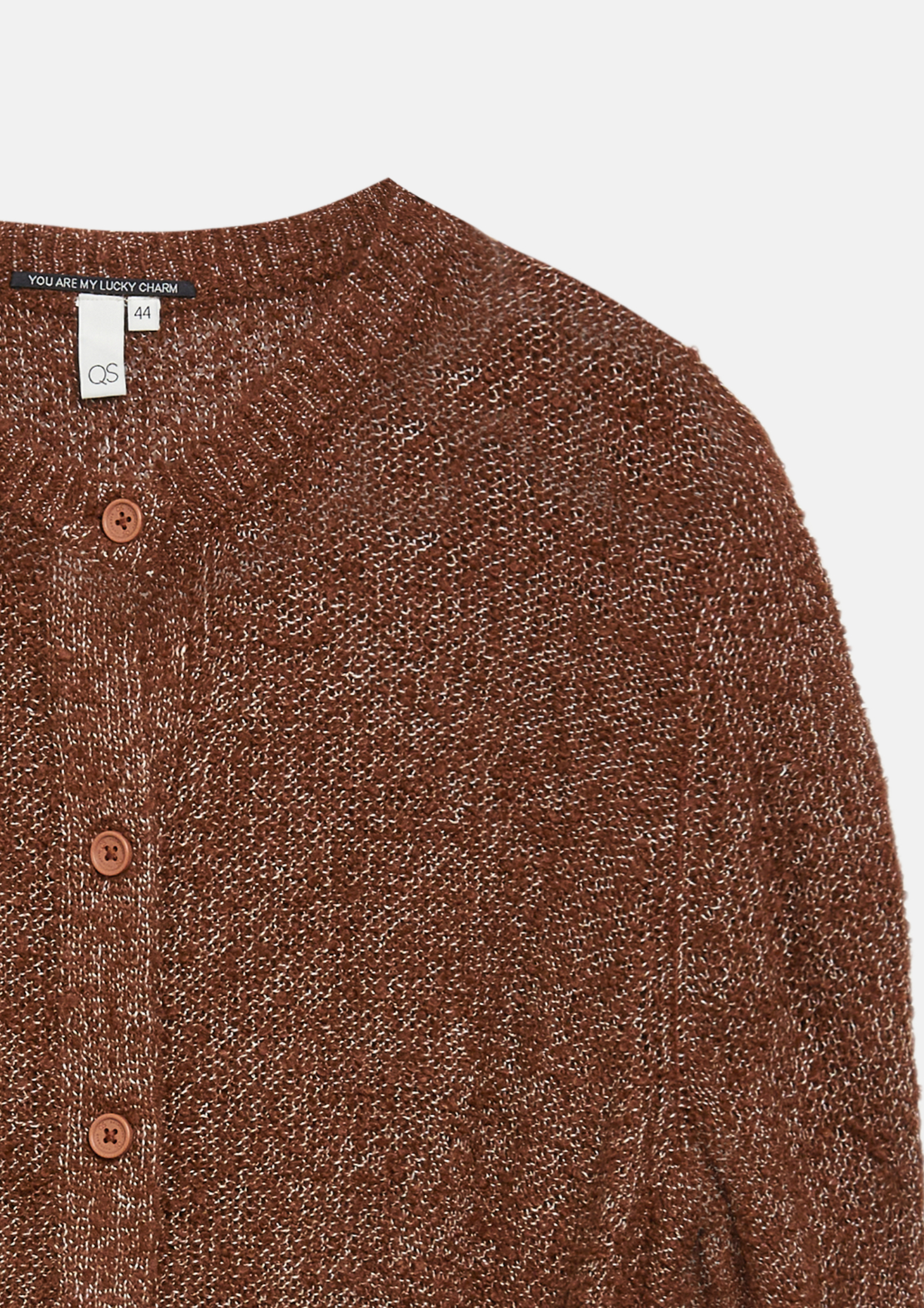 Femmes Cardigan effet bouclé en brun de QS CURVE