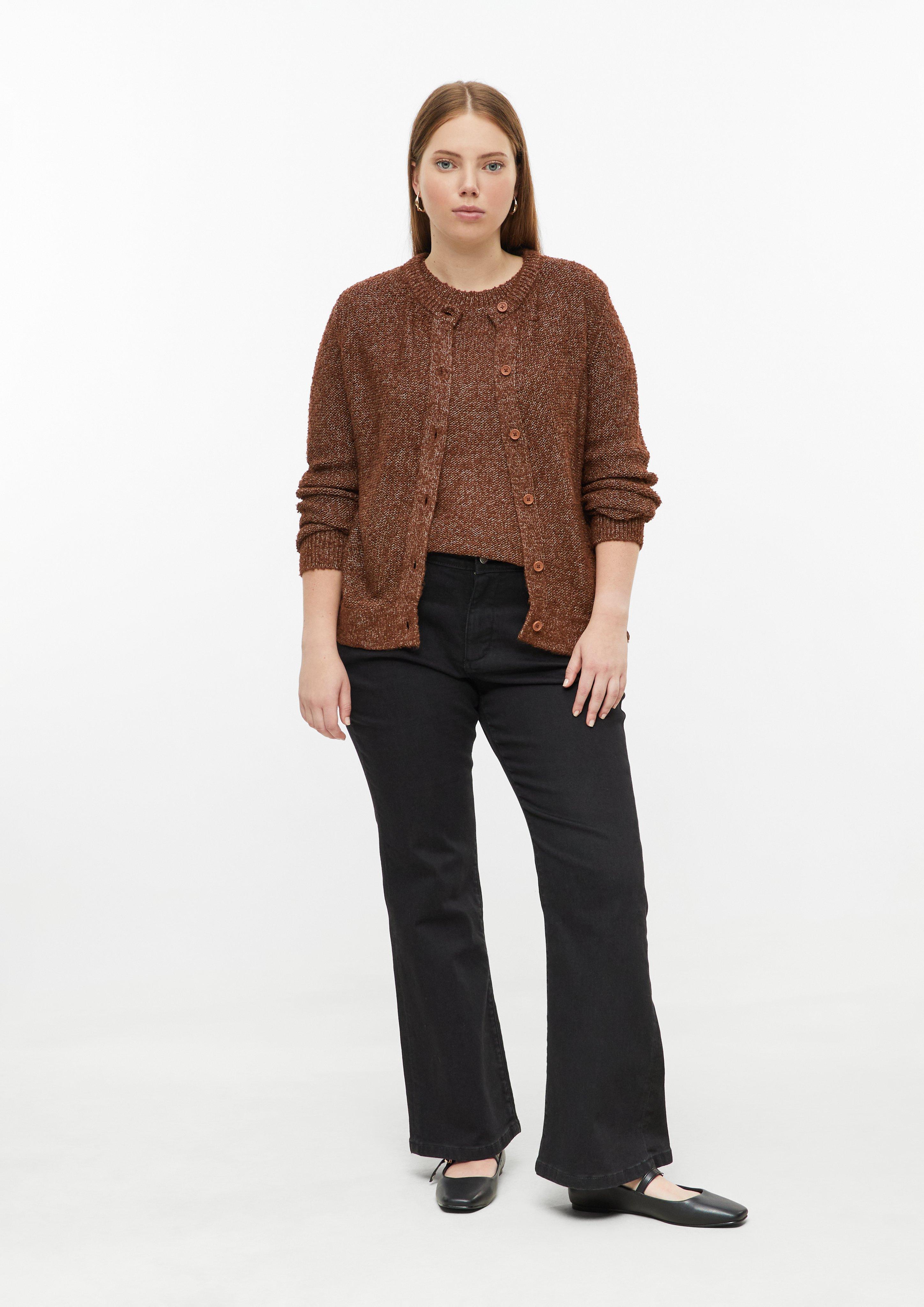 Femmes Cardigan effet bouclé en brun de QS CURVE