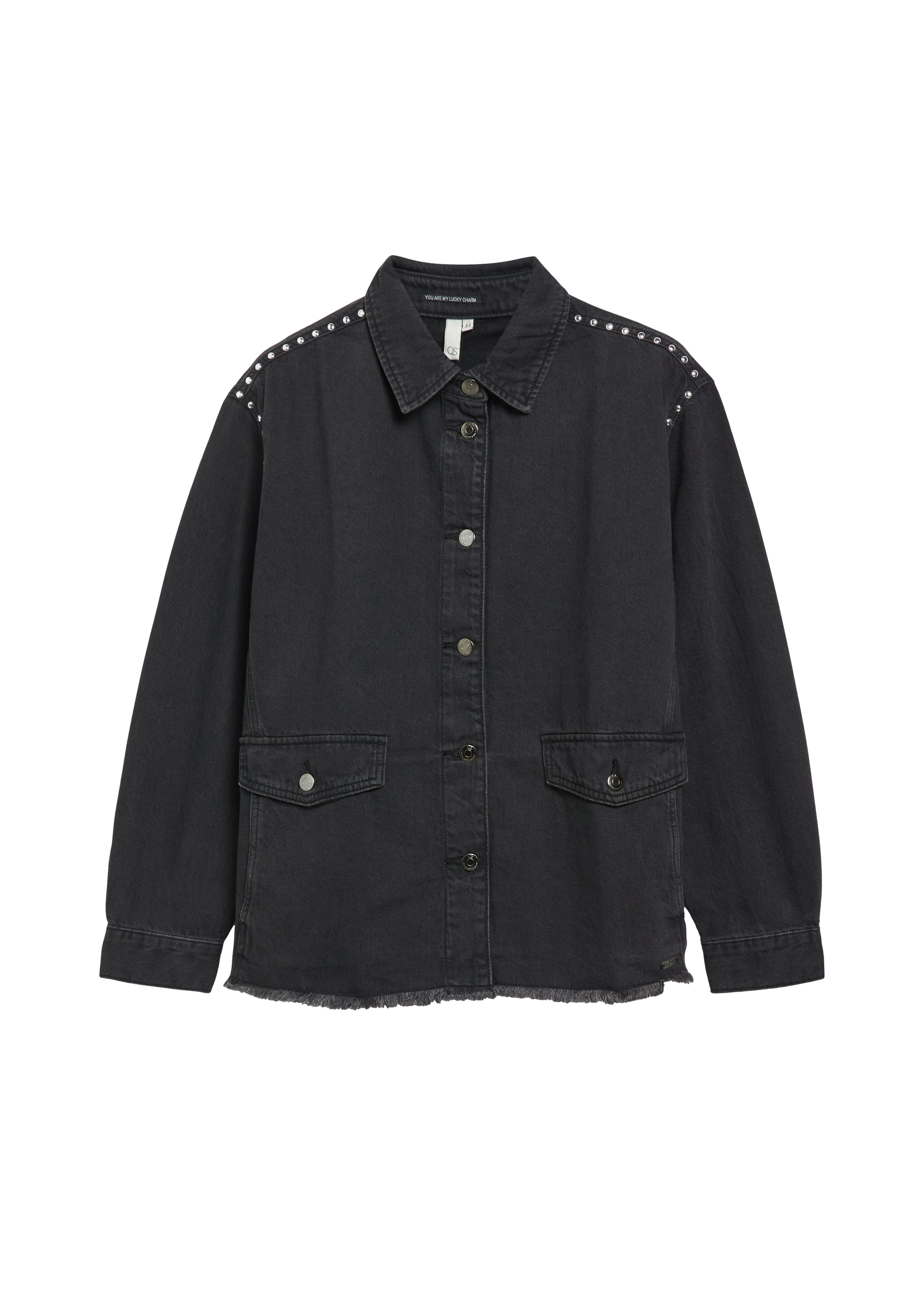 Denim overshirt met studs