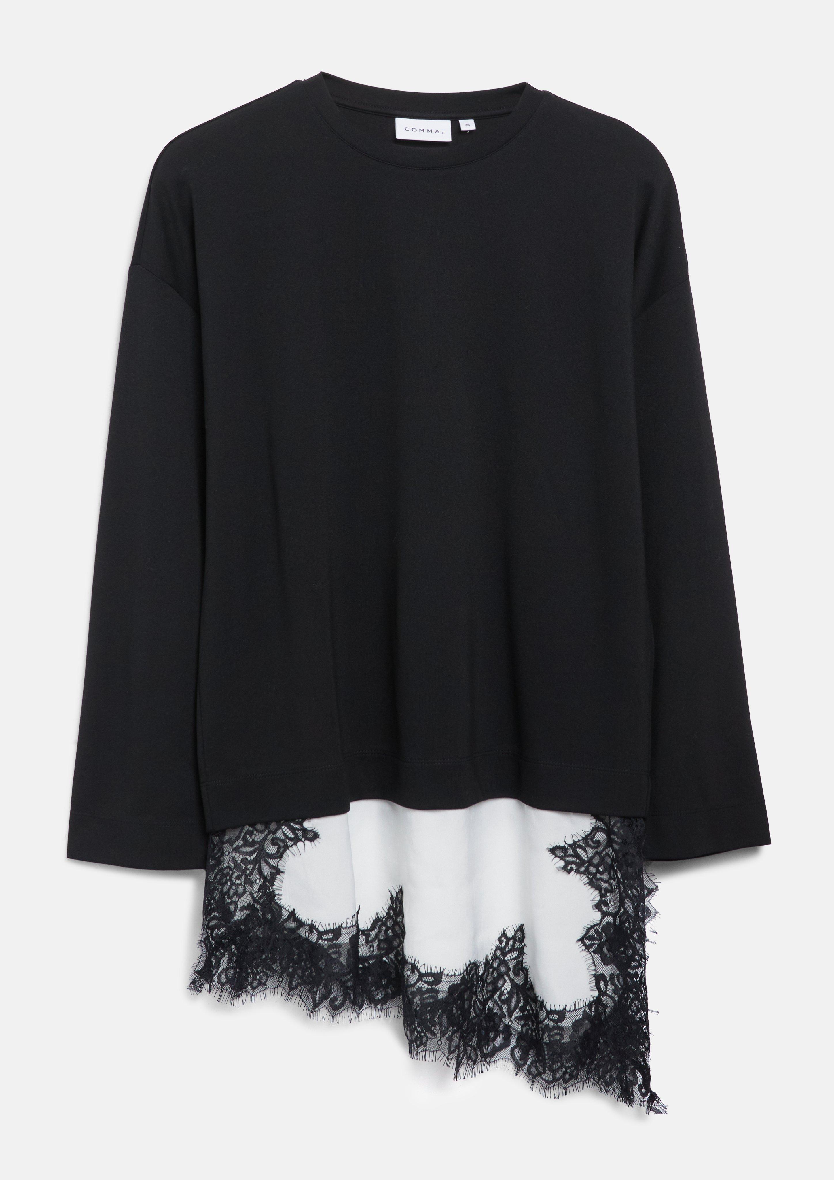 Sweatshirt in zwart van COMMA